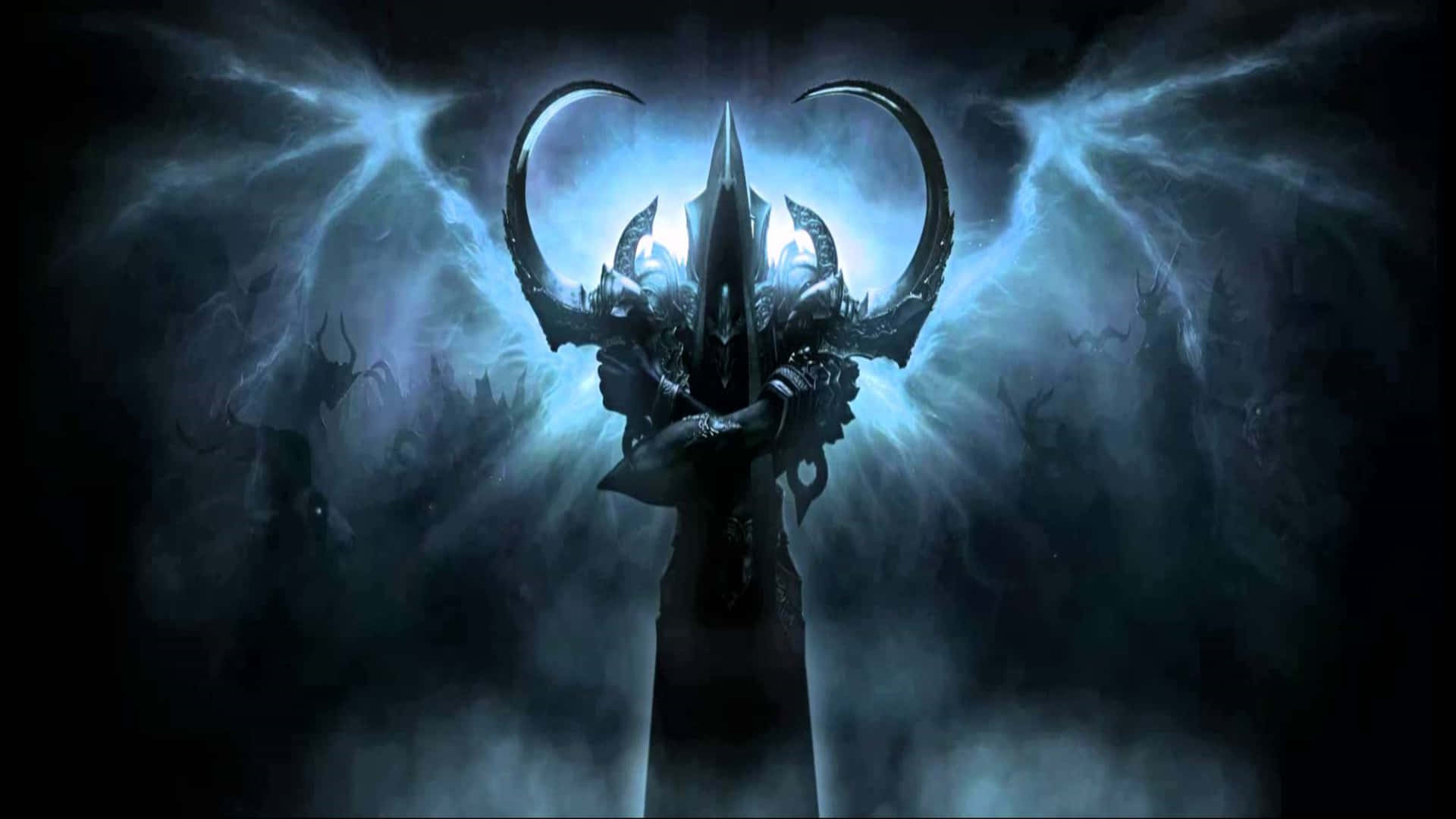 A Dark Image Of A Demon With Horns