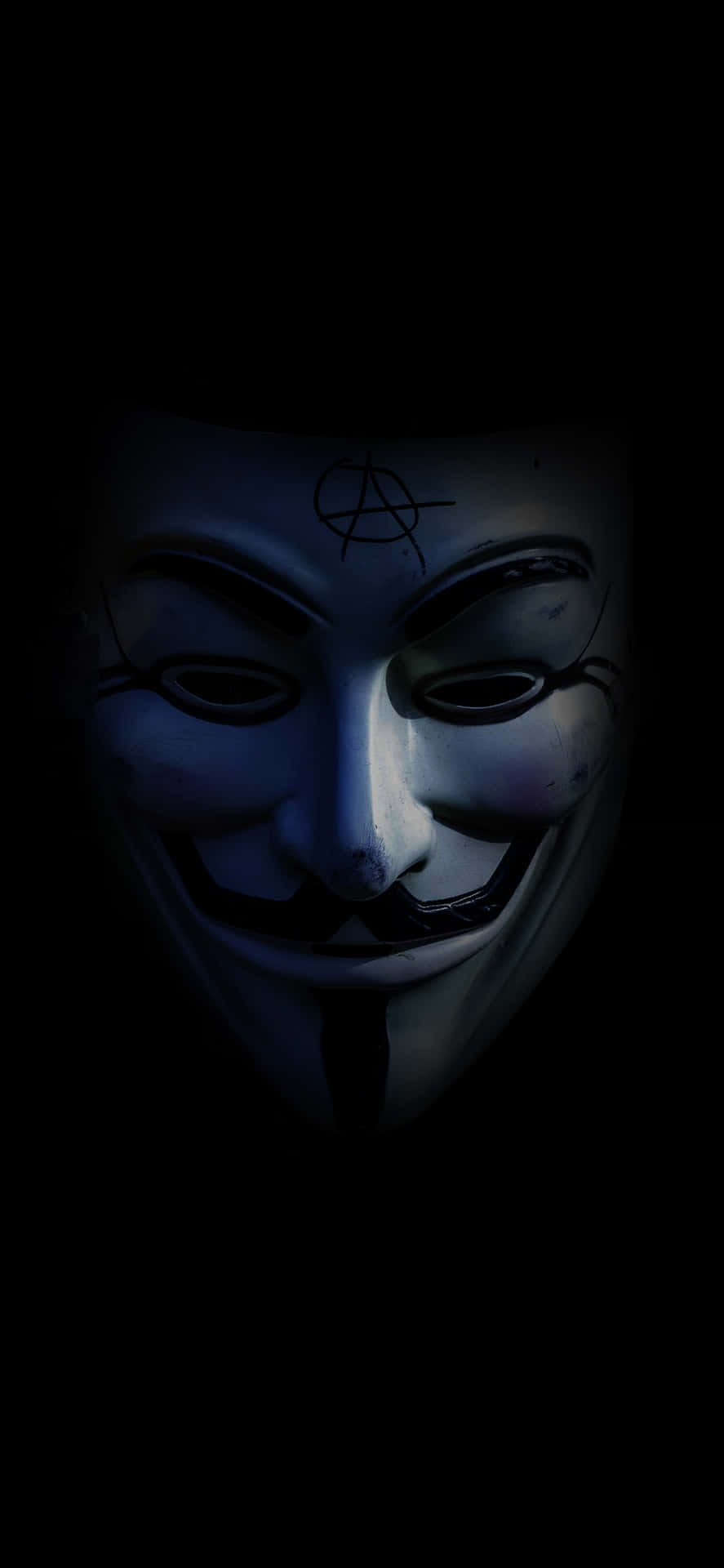 A Dark Image Of An V For Vendetta Mask