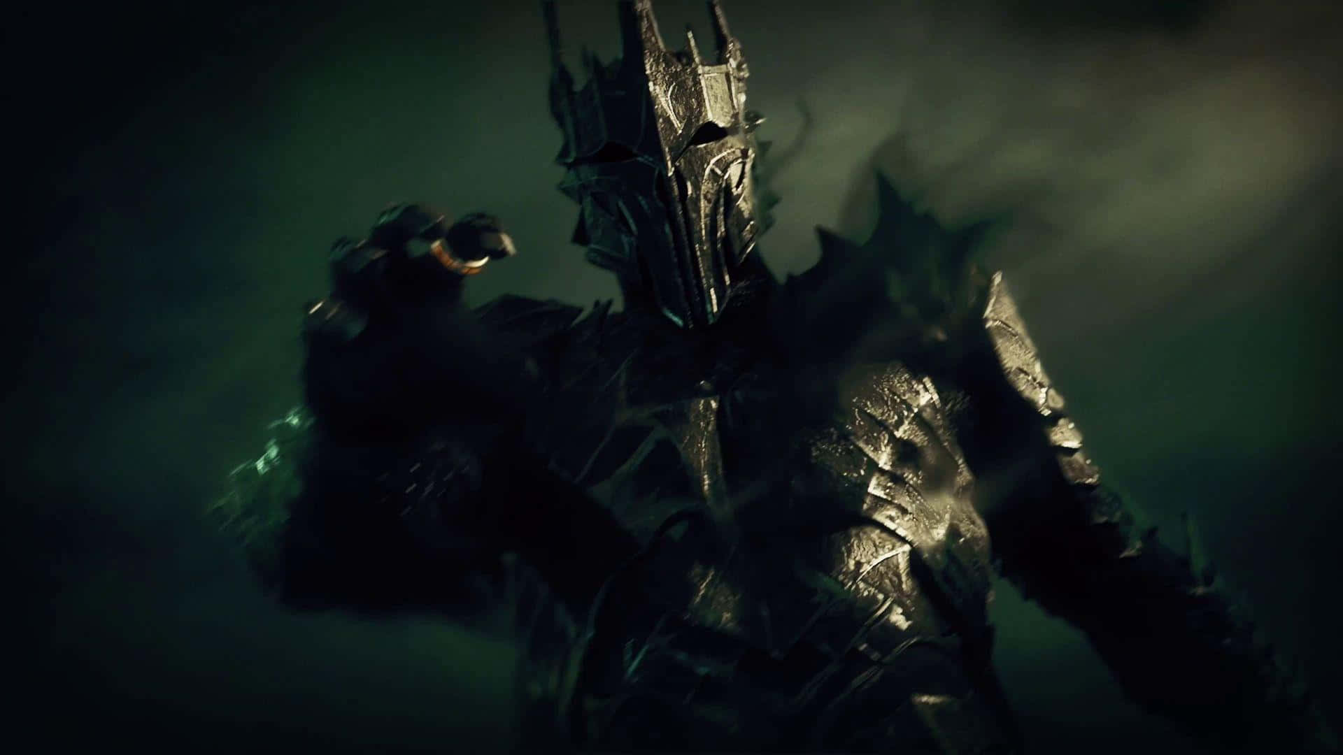 A Dark Knight In Armor Is Holding A Sword Background