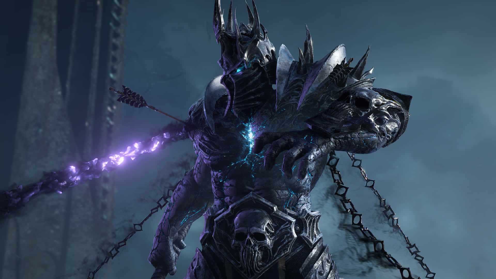 A Dark Knight With A Sword And A Sword Background