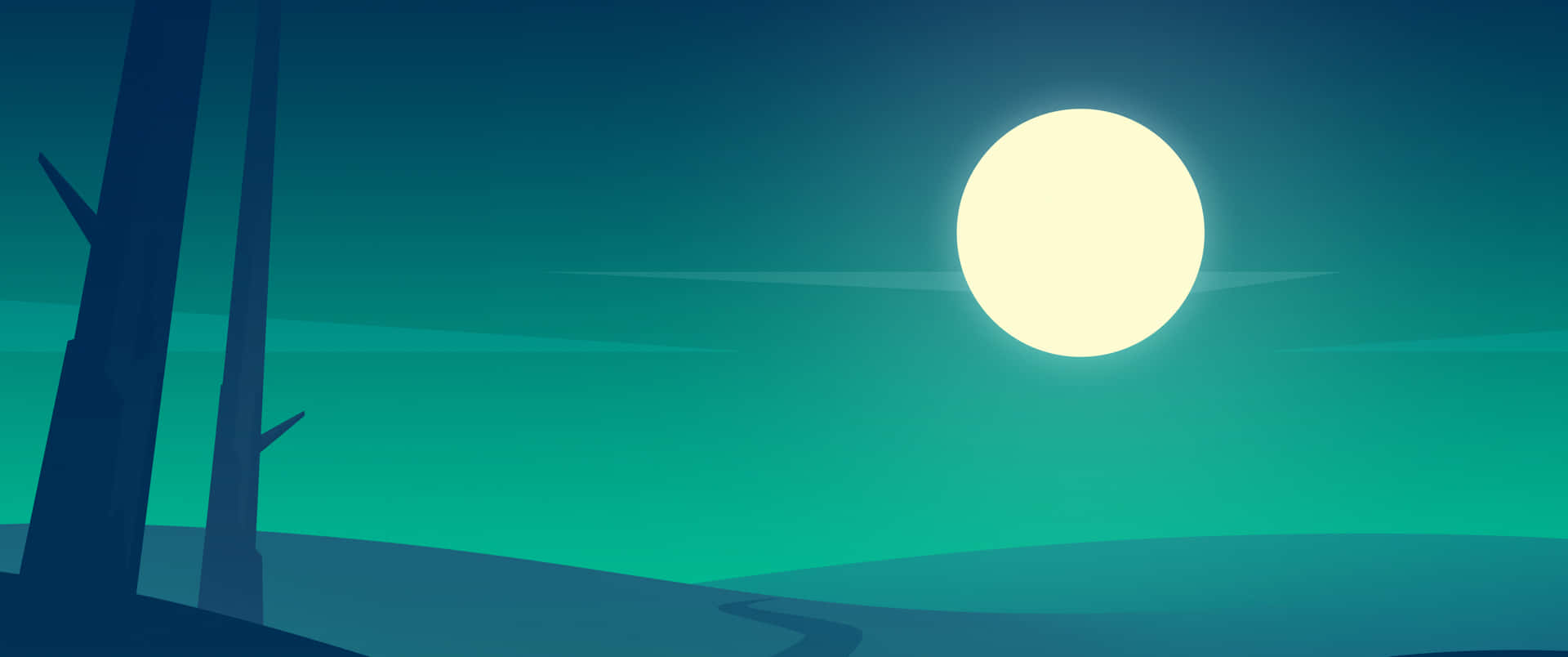 A Dark Night With A Moon In The Sky Background