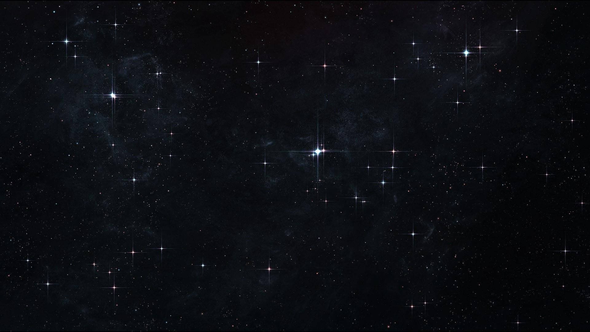 A Dark Space With Stars And Stars Background