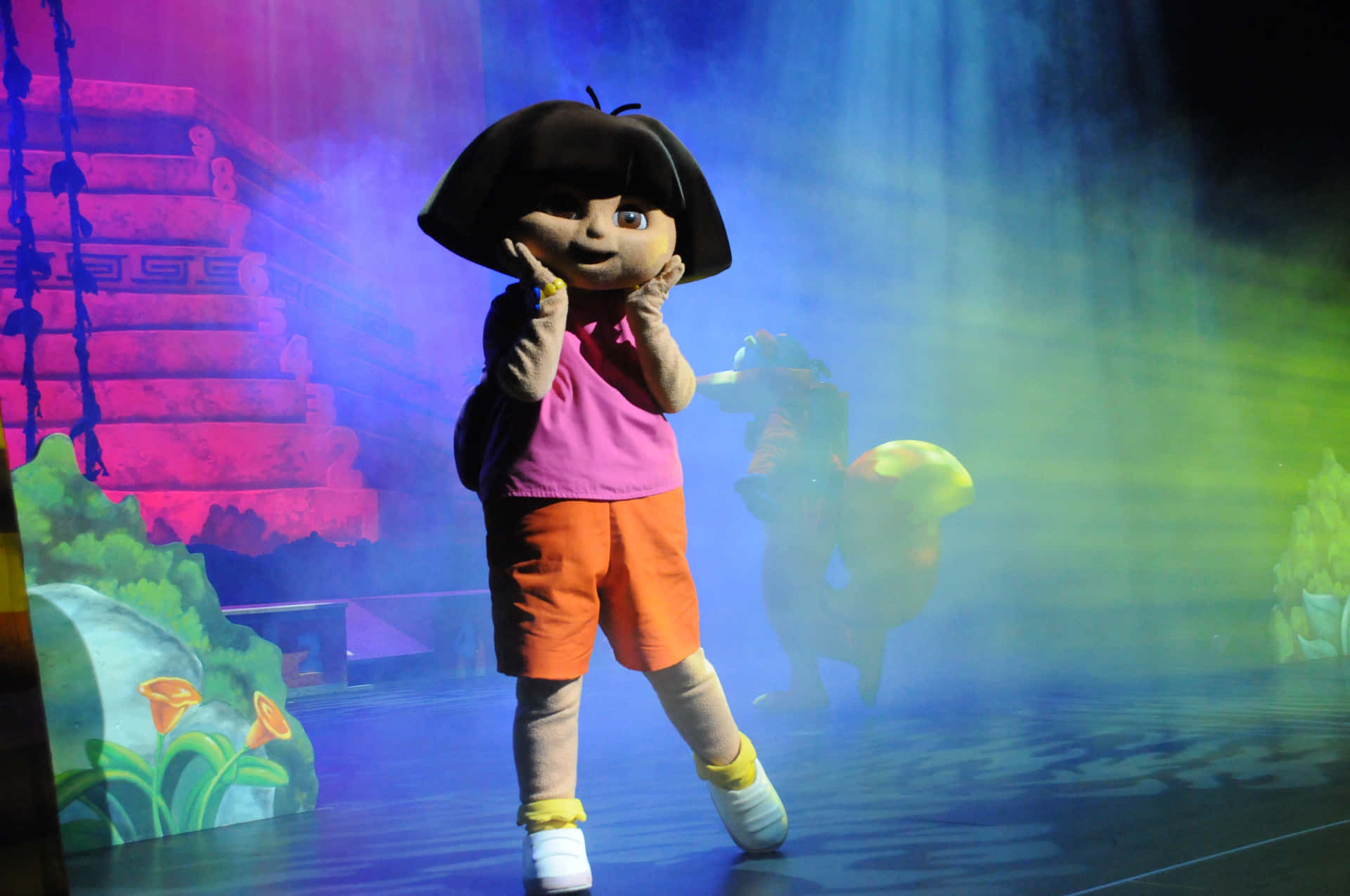 A Day Of Fun Adventures With Dora Background