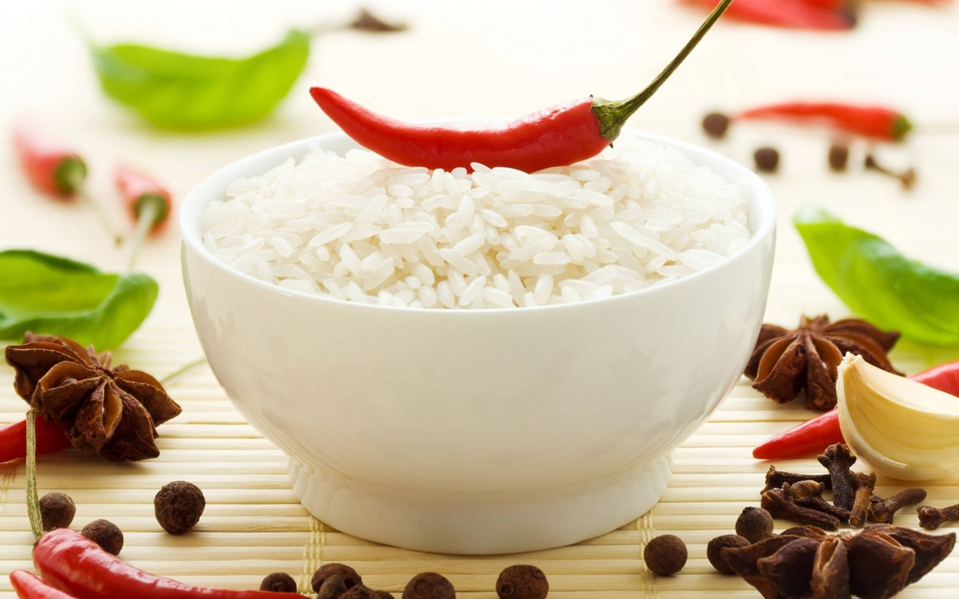 A Dazzling Array Of Colorful Spices From Around The World Displayed In Bowls Background