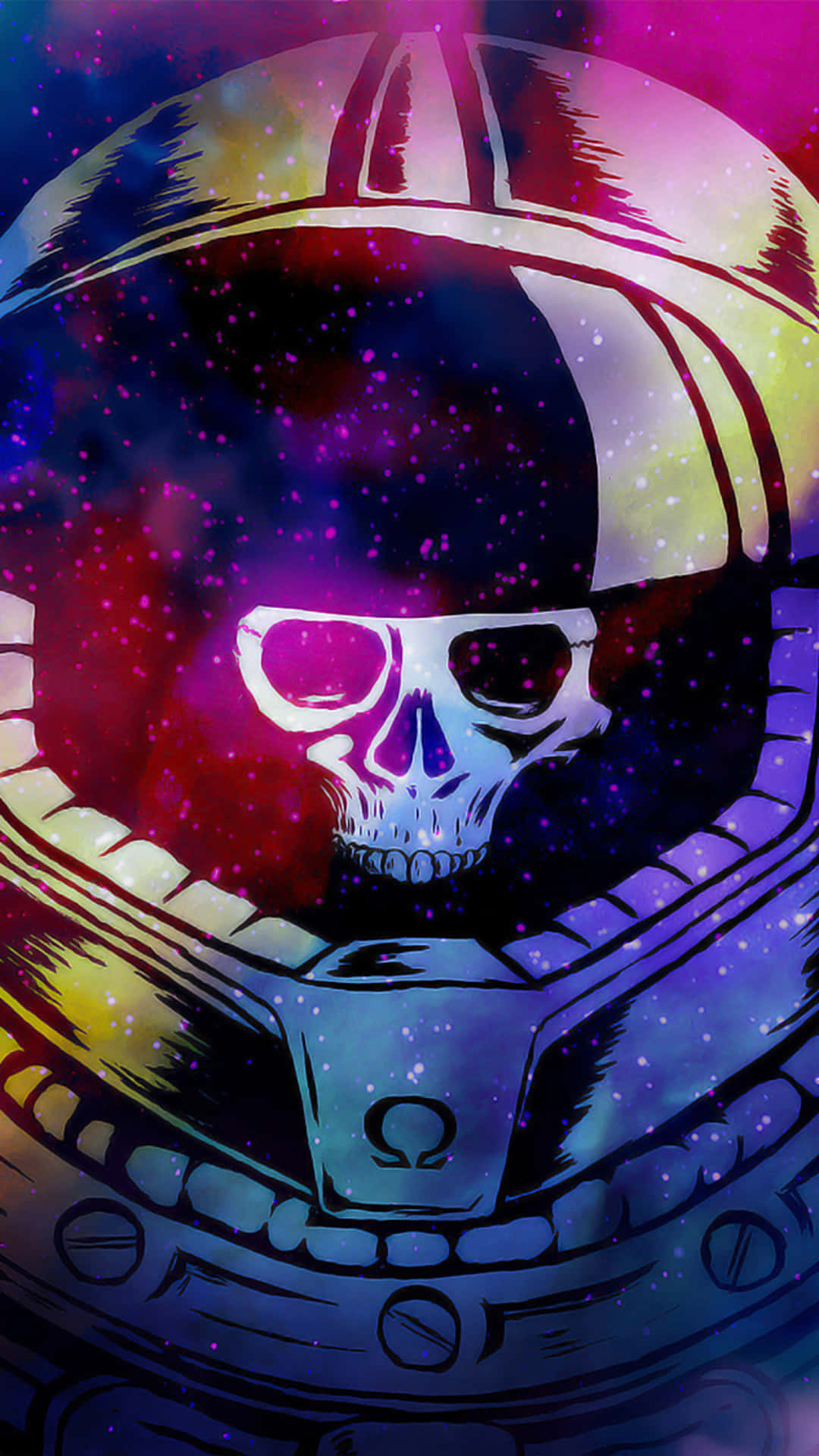 A Dazzling Yet Spooky Galaxy Skull Background