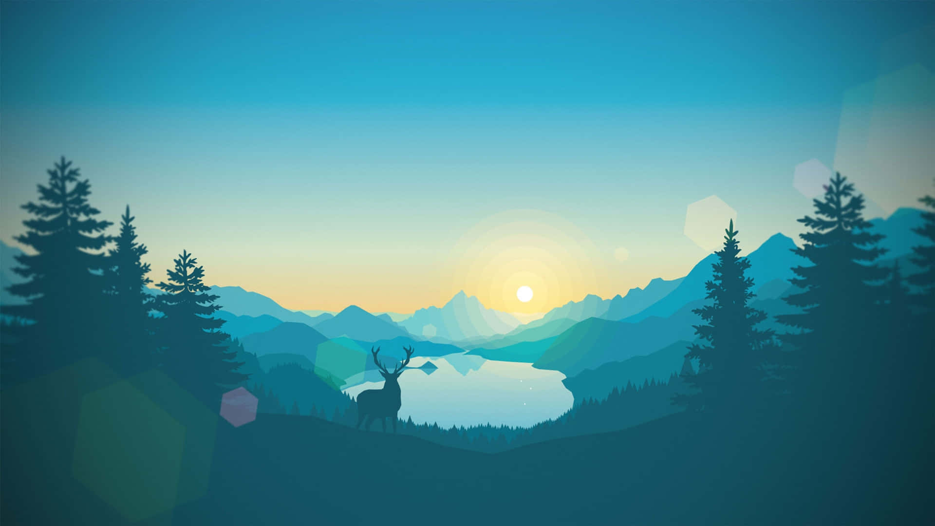 A Deer In The Mountains At Sunset
