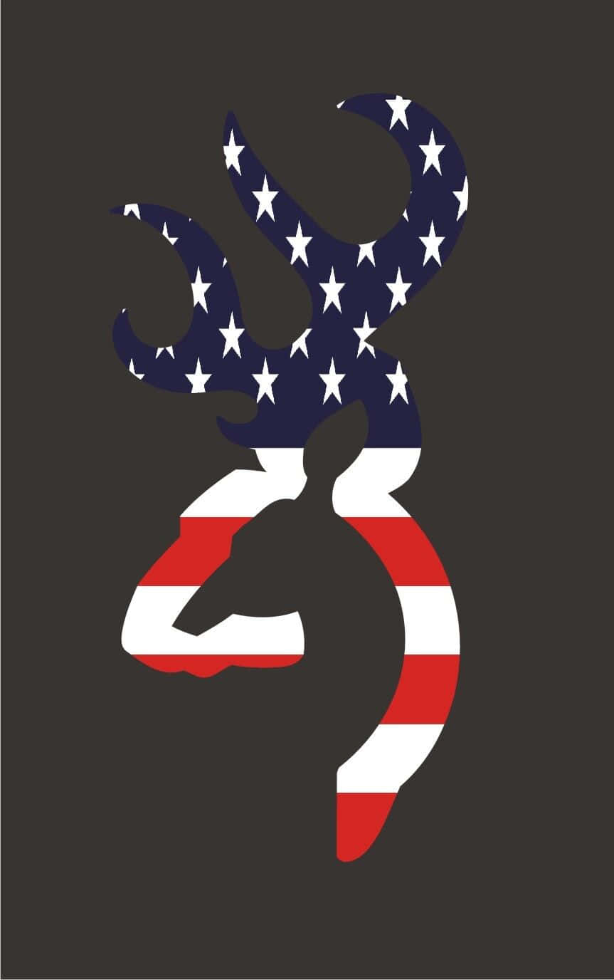 A Deer With An American Flag On It