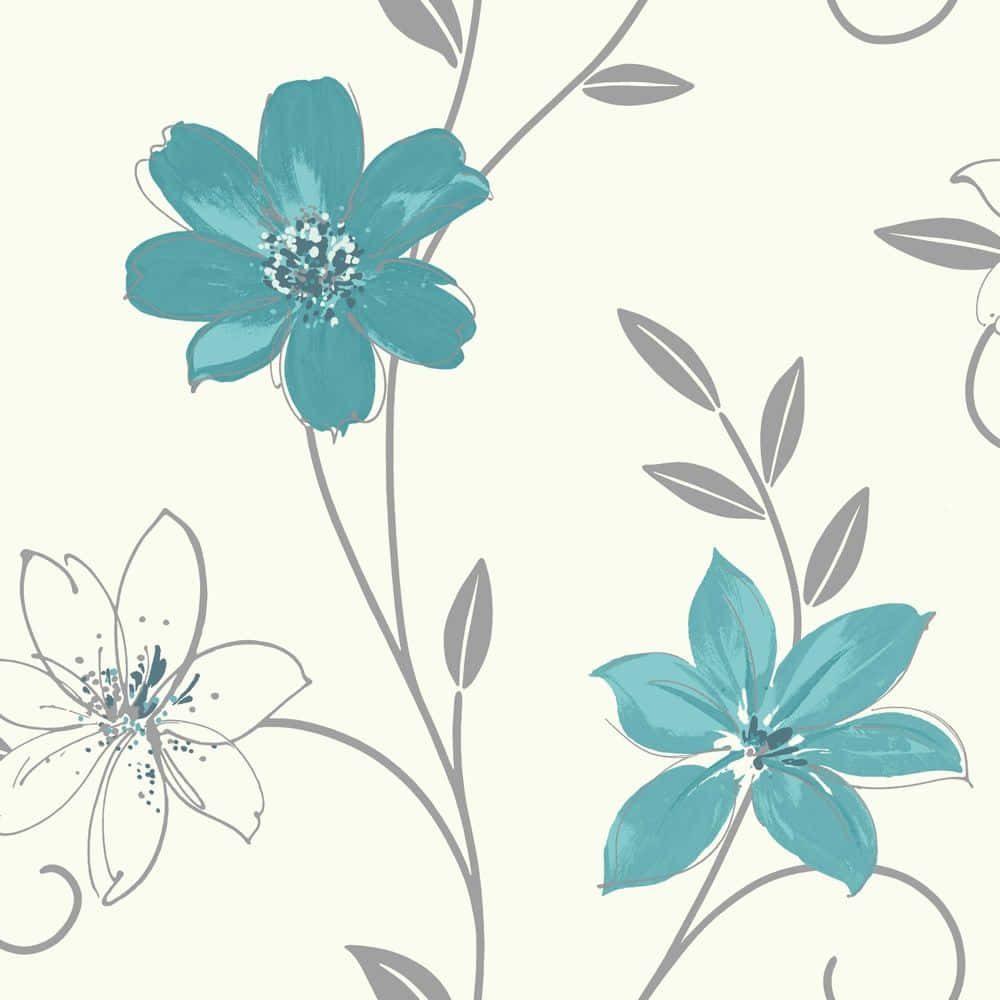 A Delicate Teal Flower Adorning A Natural Garden Background