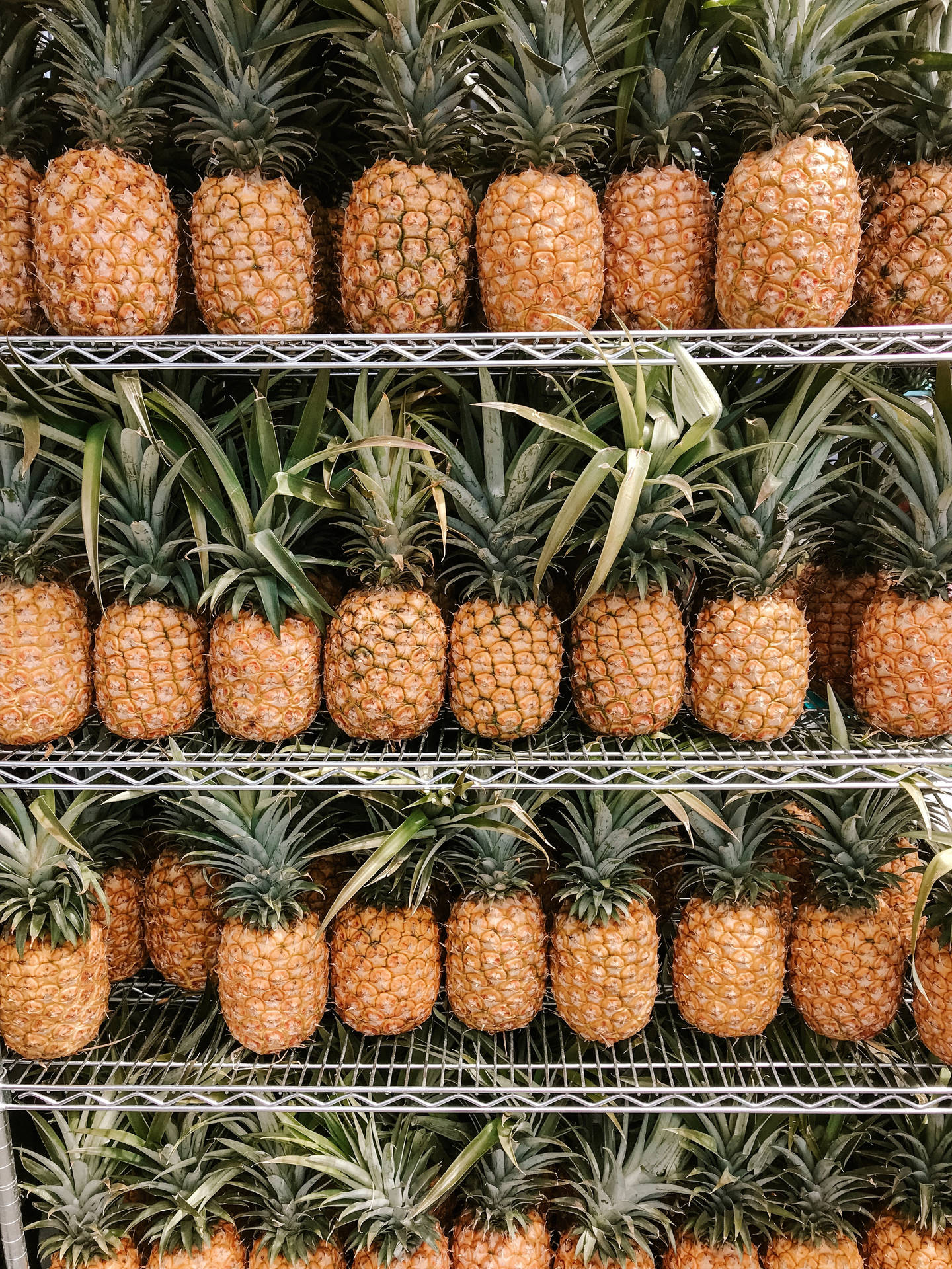 A Delicious Pineapple Ripening On A Shelf Background