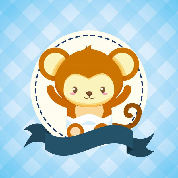 A Delightful Baby Monkey Adorably Dressed In Diaper Background