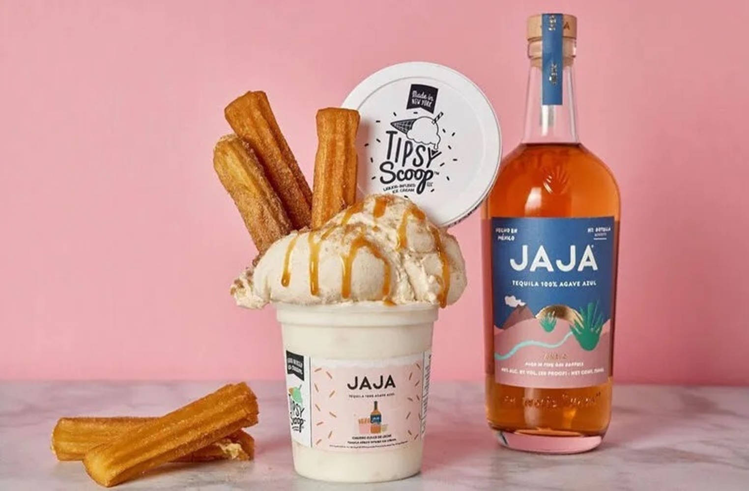 A Delightful Indulgence With Jaja Tequila And Tipsy Scoop Ice Cream Background