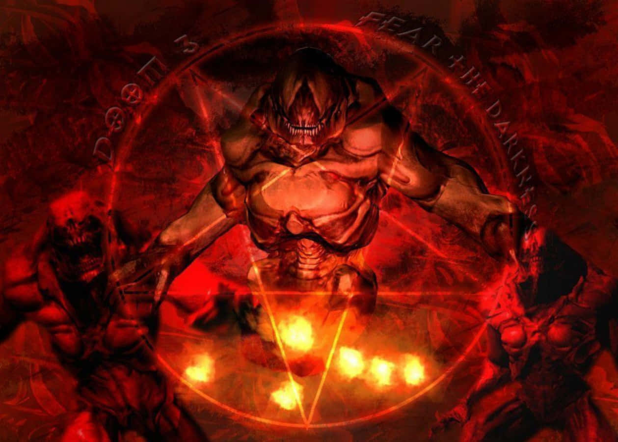 A Demon With A Red Flame In The Background Background