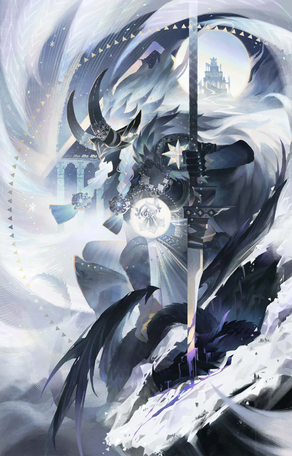 A Demon With A Sword In The Snow