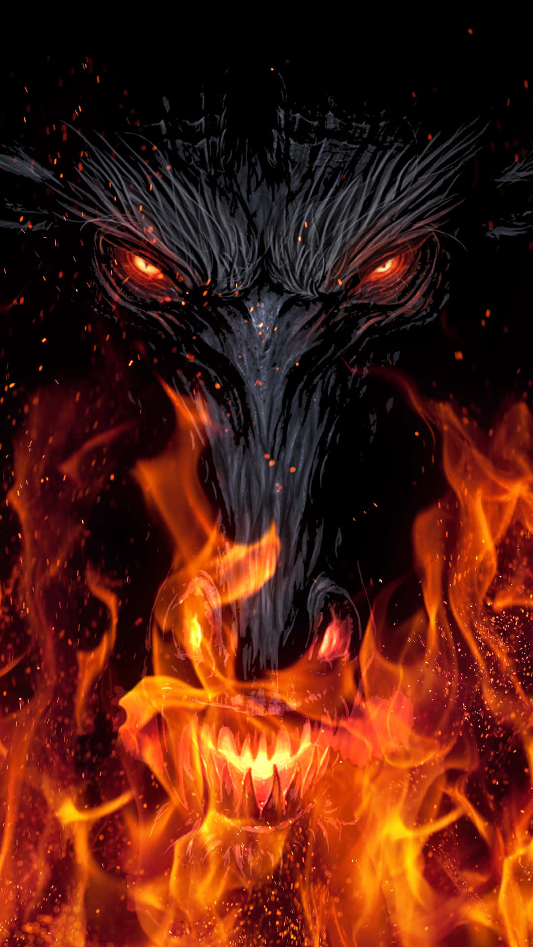A Demon With Fire In His Mouth Background