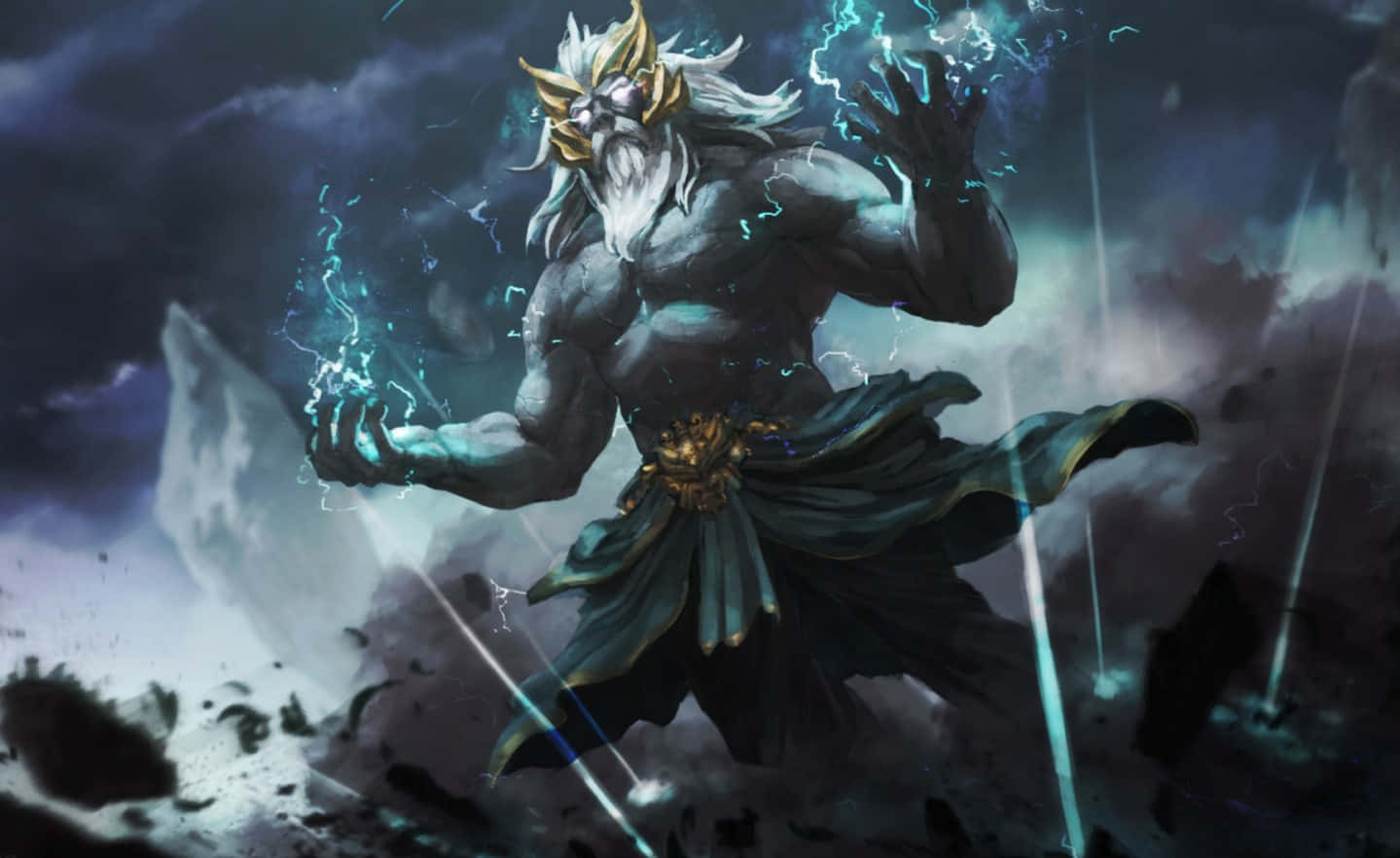 A Demon With Lightning In His Hands Background