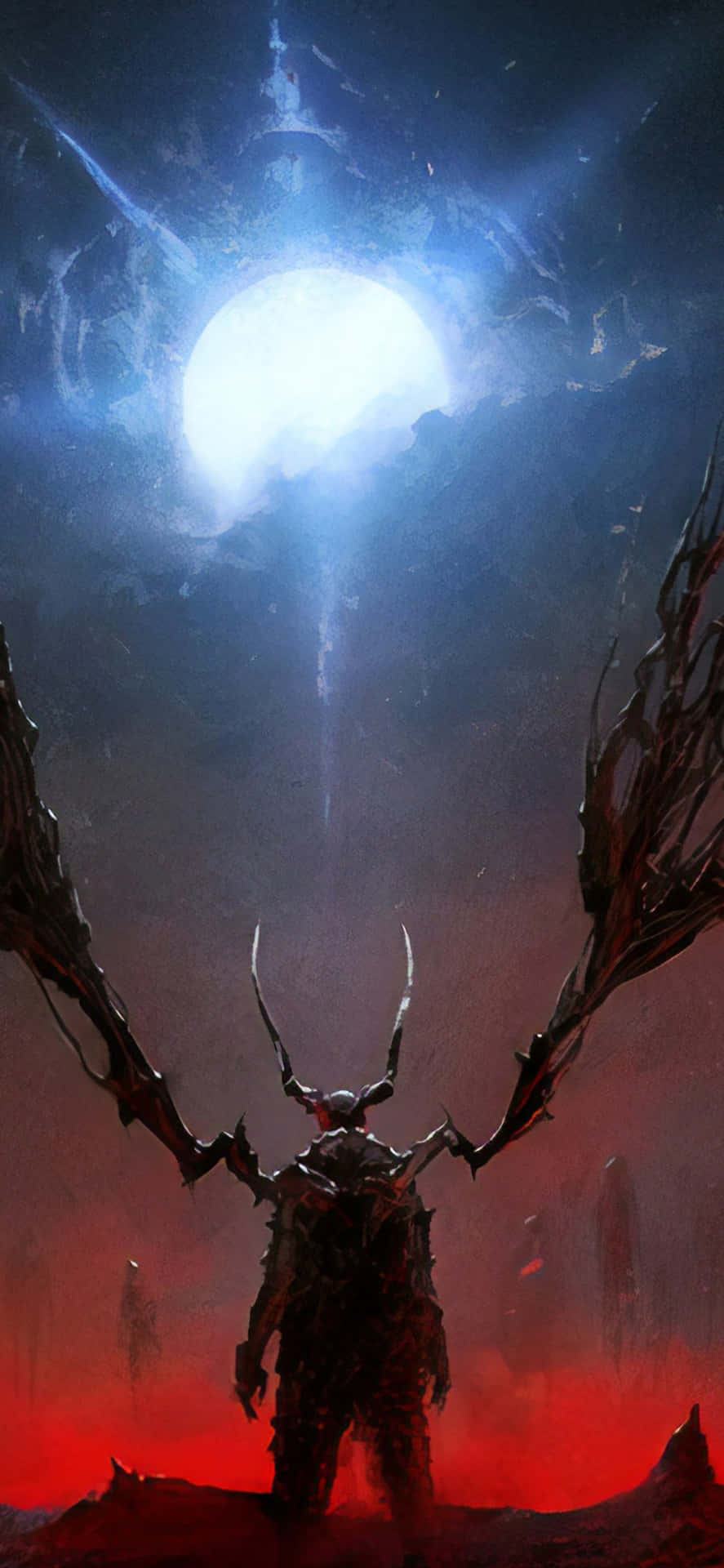 A Demon With Wings Standing In The Desert Background
