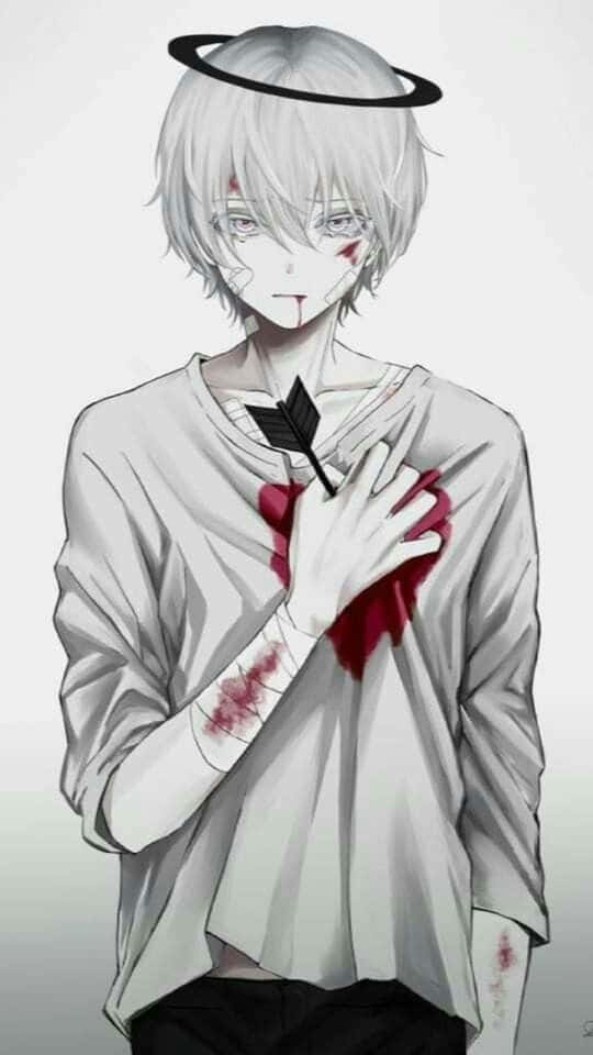 A Depressed Anime Boy Looks Away With A Sense Of Sorrow. Background