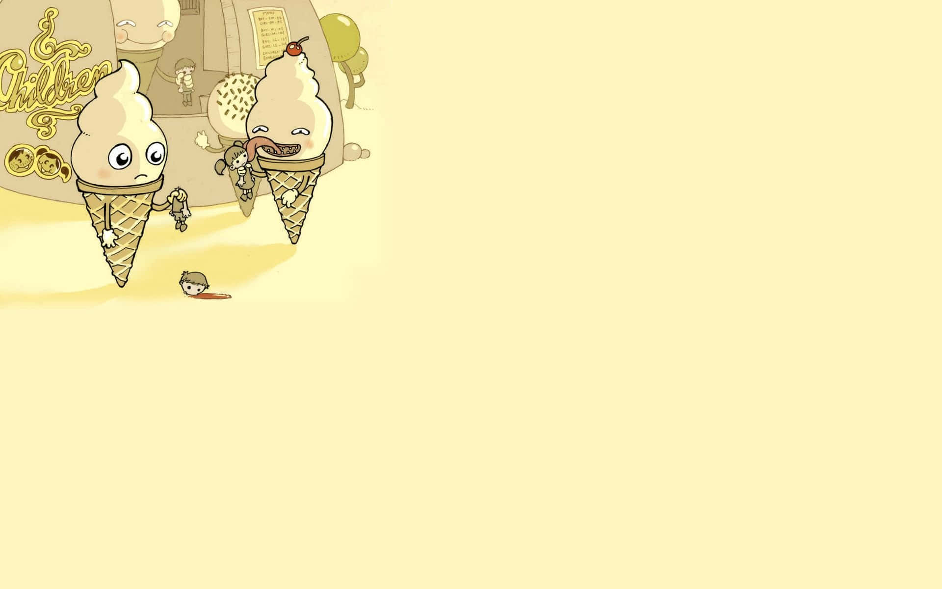 A Desktop Developed With A Whimsical Theme Background