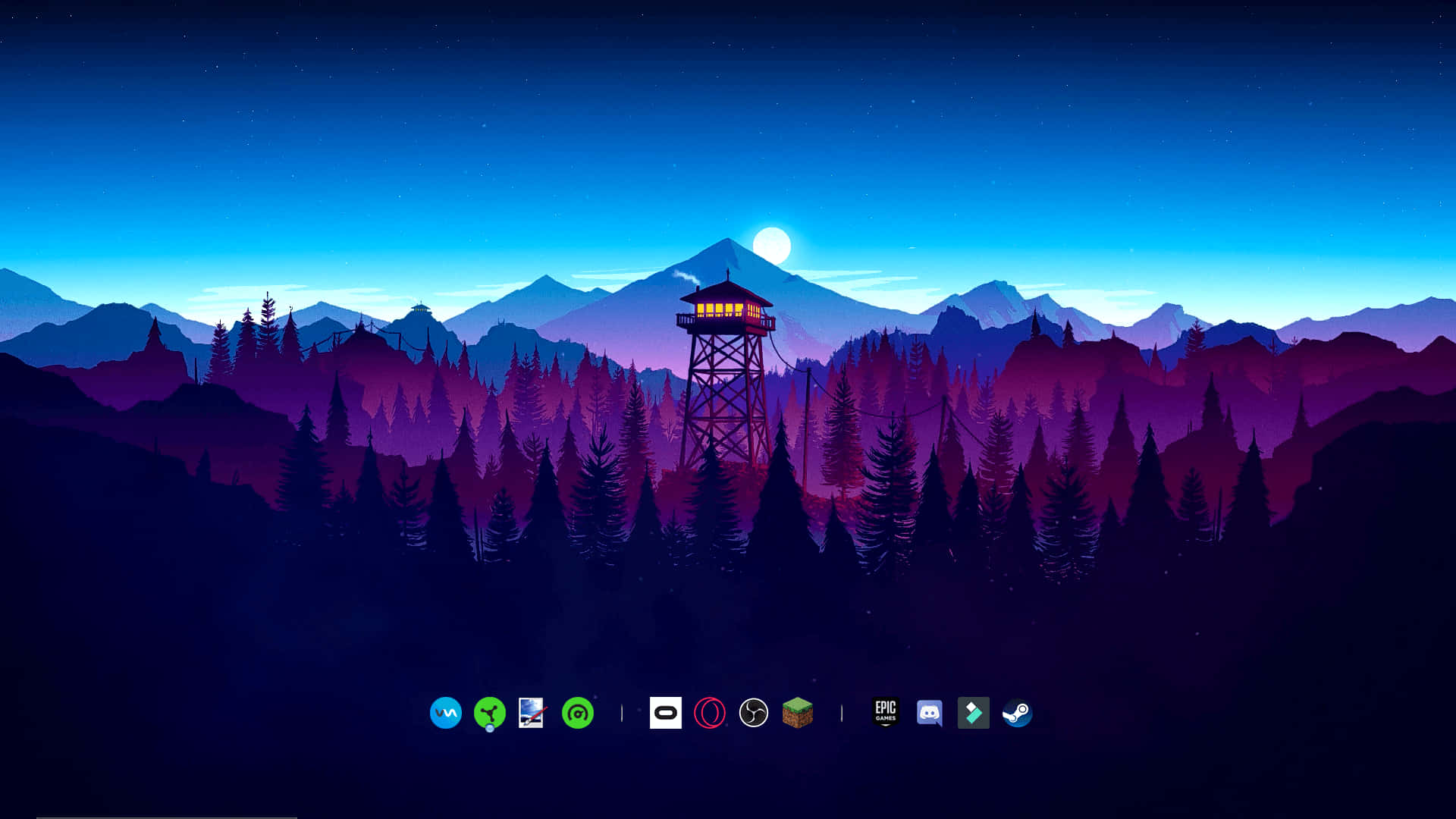 A Desktop With A Mountain And Trees Background