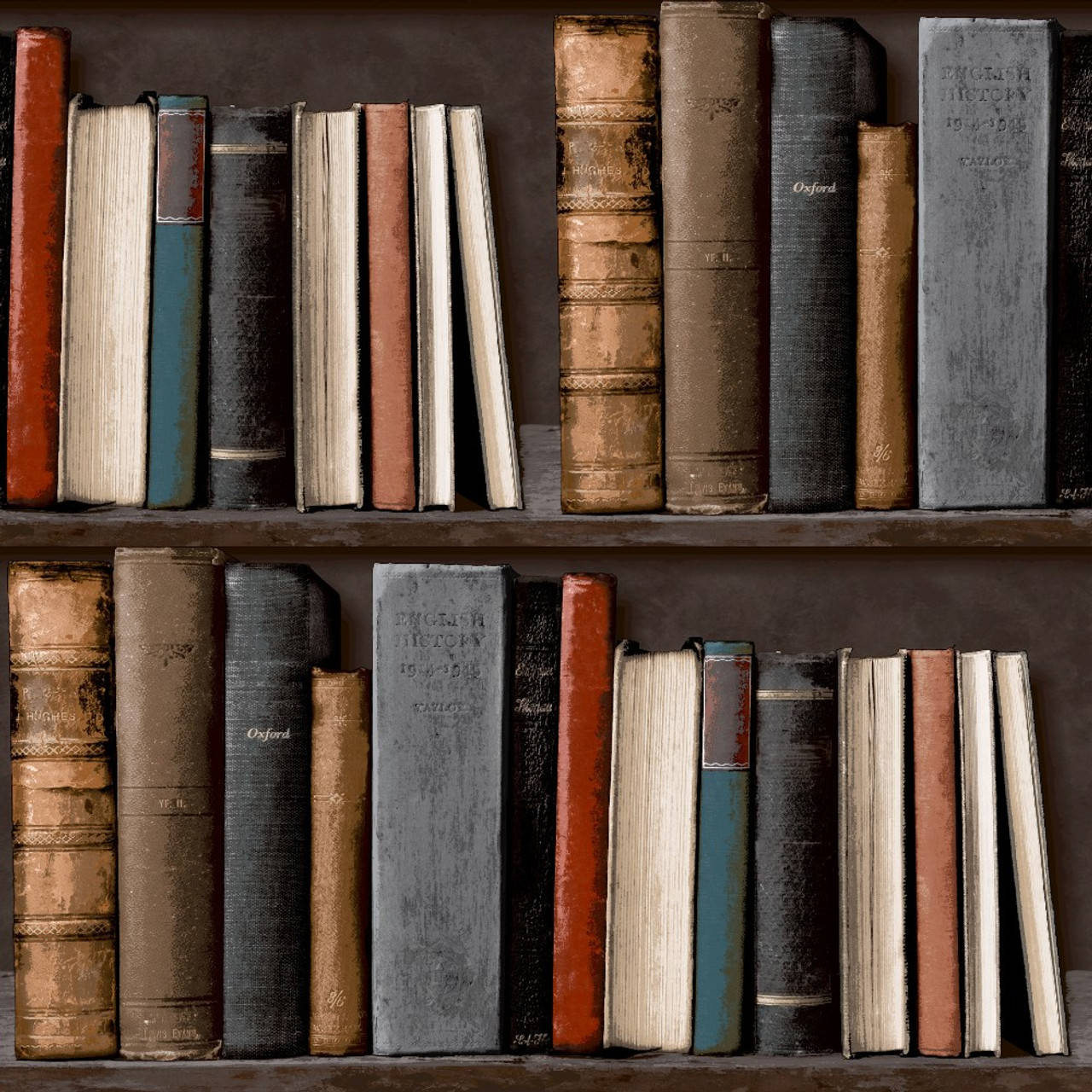 A Detailed Exploration Of An Antique Wooden Bookshelf, Bursting With Books Of All Sizes Background