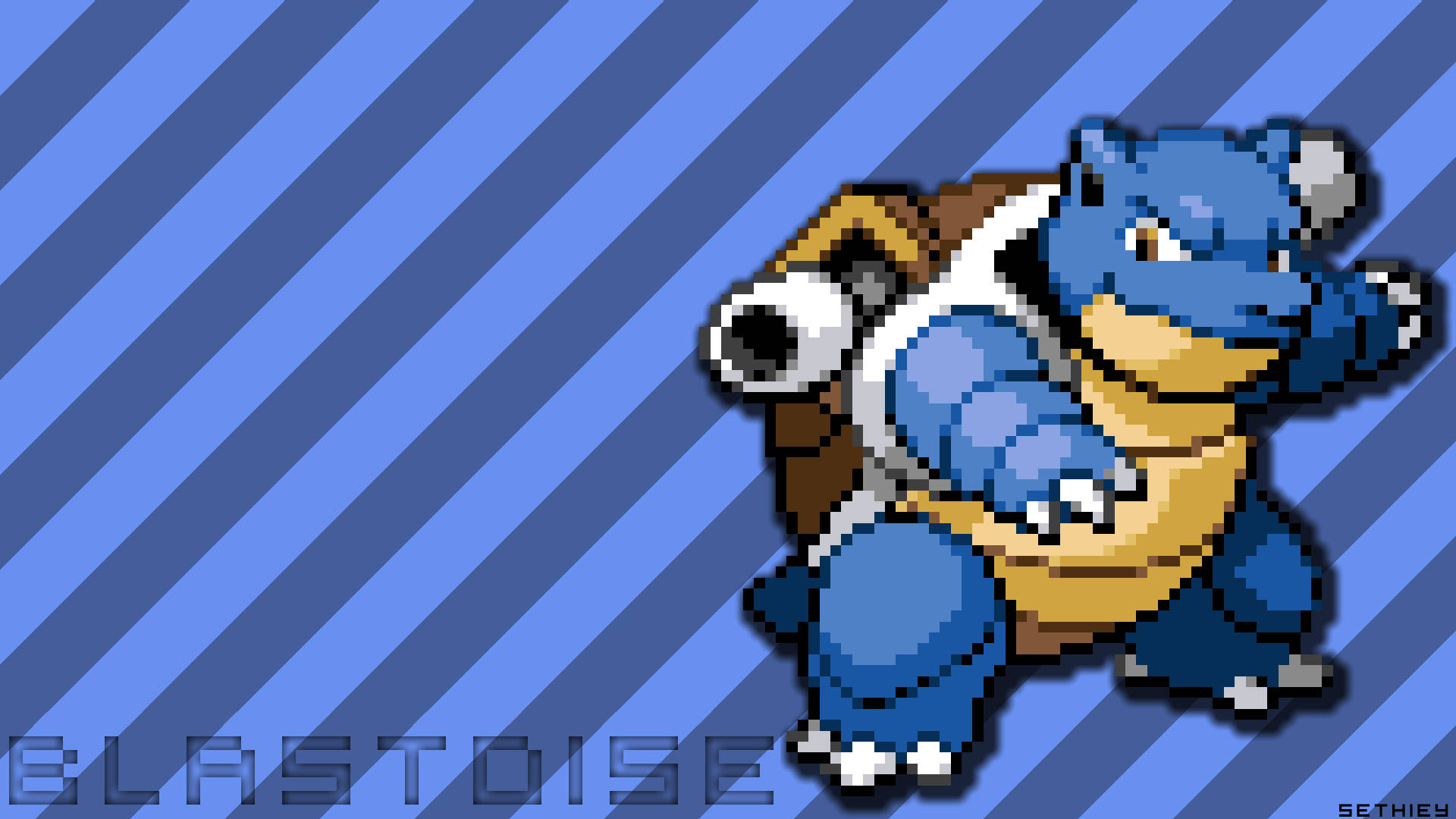 A Detailed View Of Blastoise, A Powerful Pokemon From The Kanto Region. Background