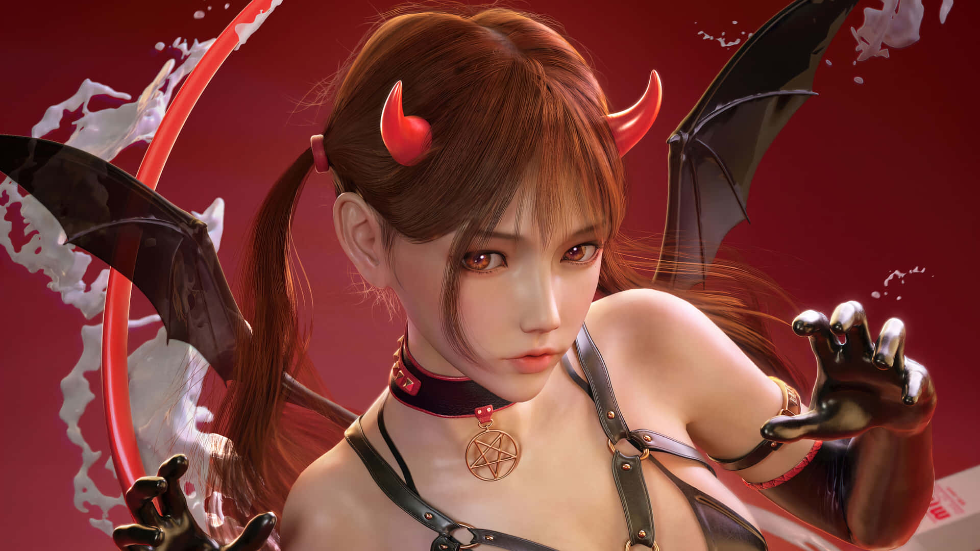 A Devil Girl, Wrapped In Darkness Background