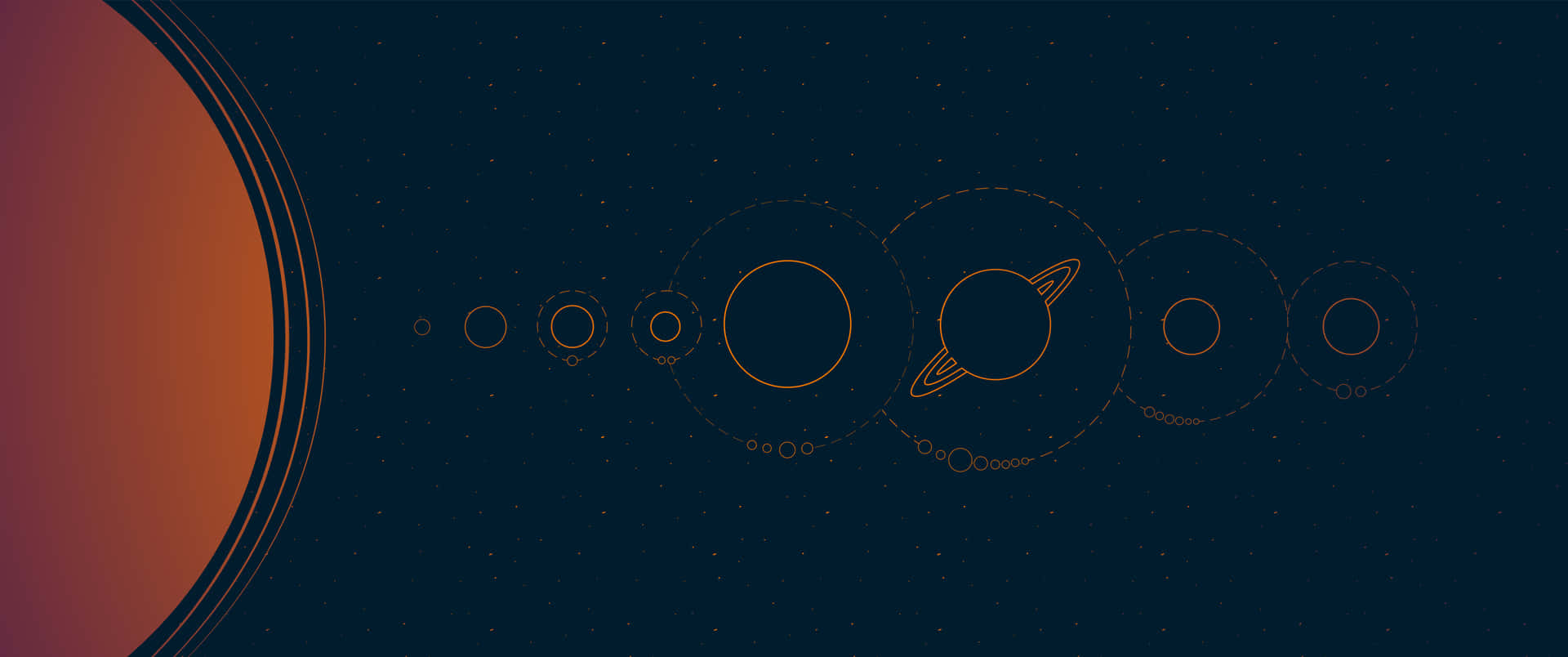 A Diagram Of The Solar System With The Planets And Moons Background