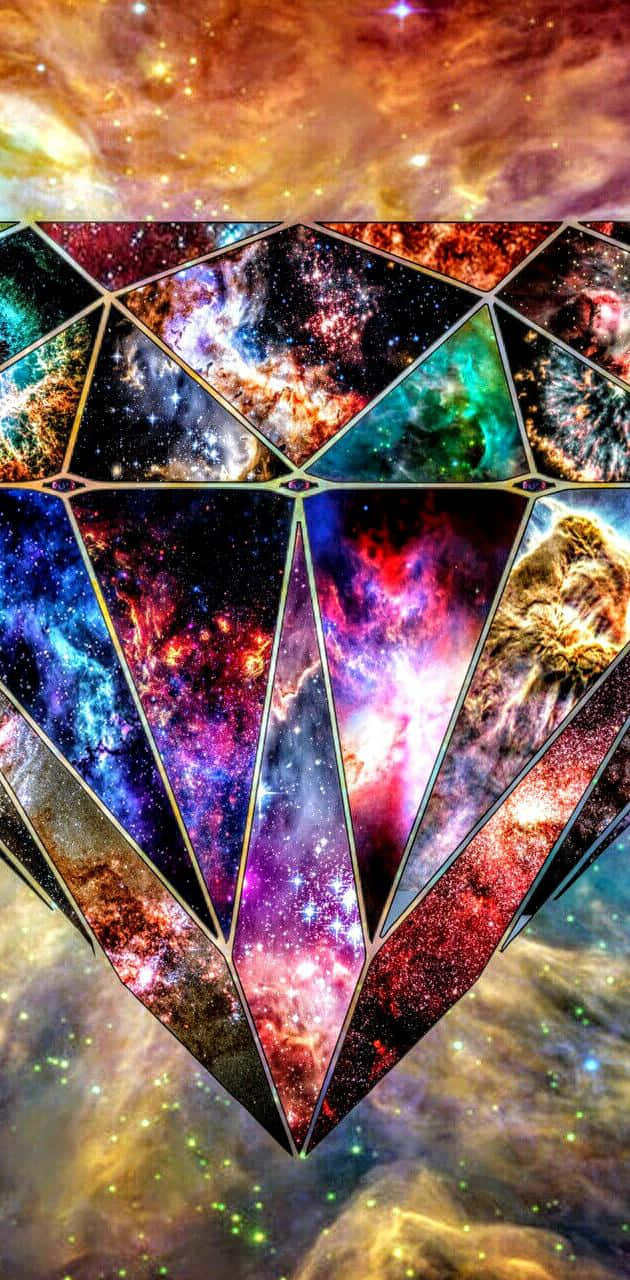 A Diamond Shaped Space With Many Stars Background