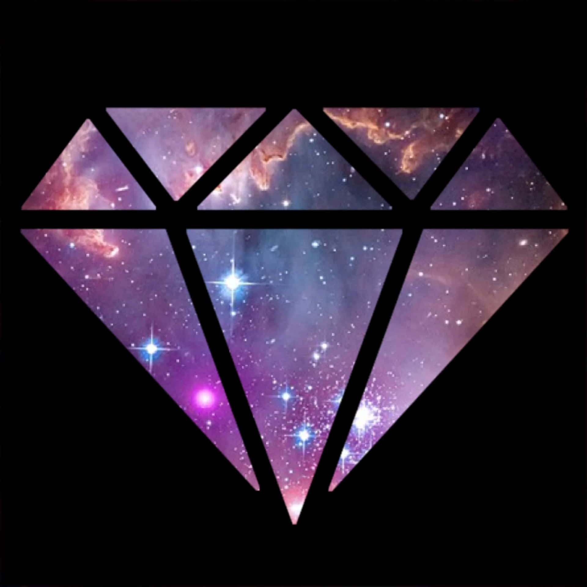 A Diamond With A Galaxy Background Background