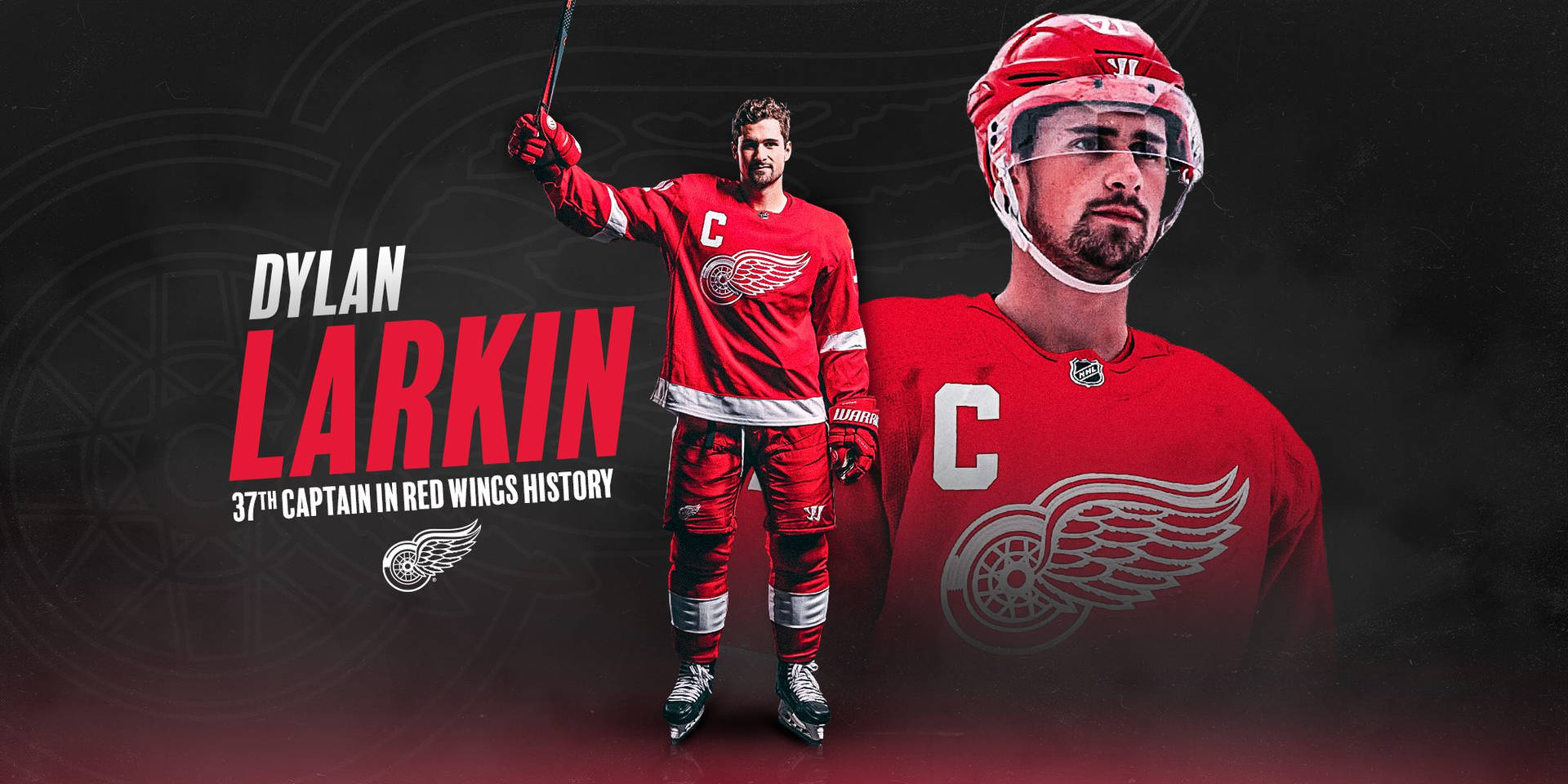 A Digital Art Of Captain Dylan Larkin Background