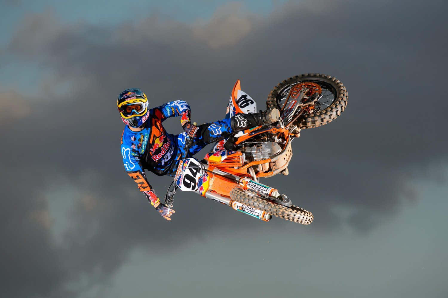 A Dirt Bike Rider In The Air