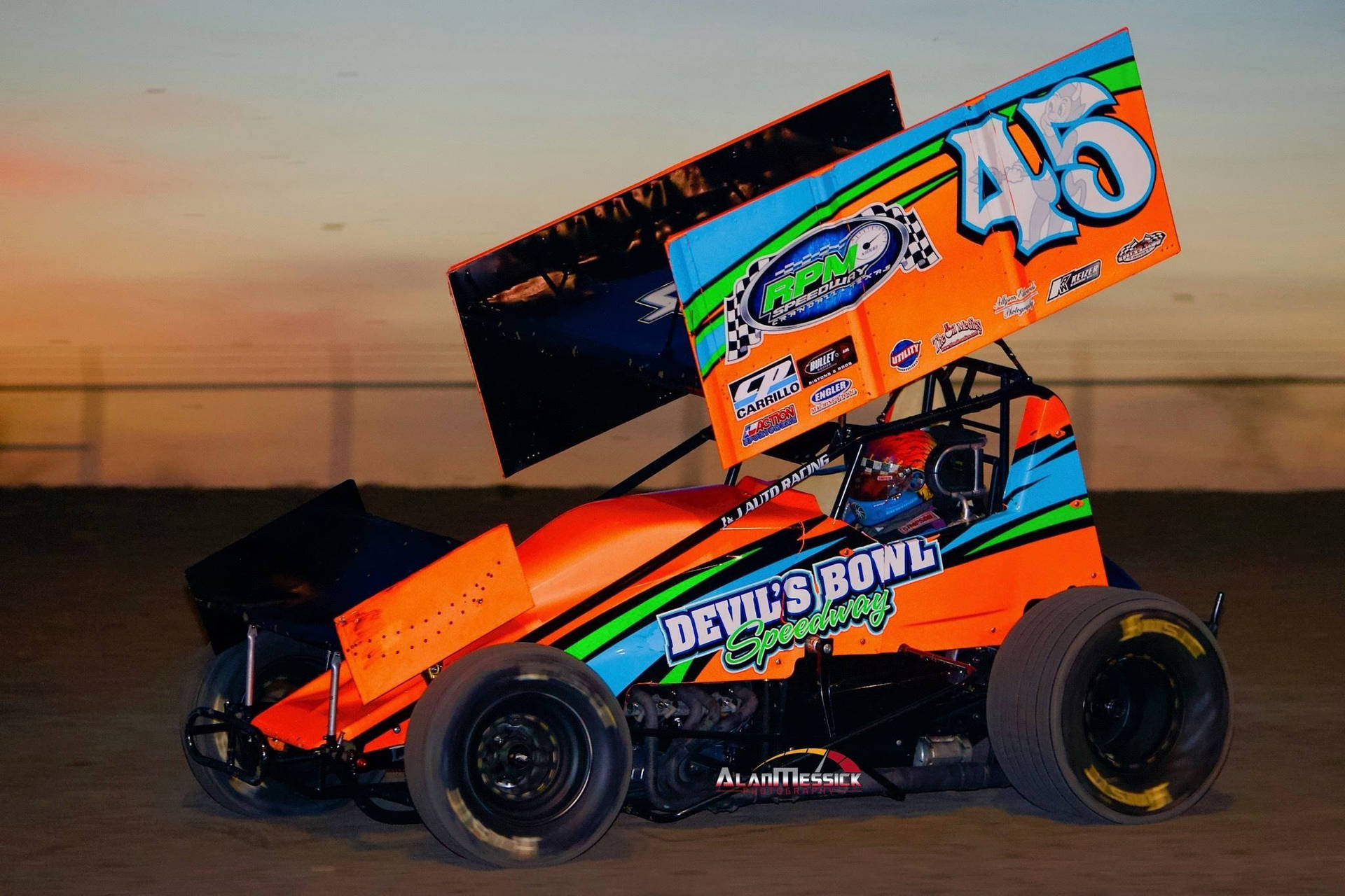 A Dirt Race Car With A Number On It Background