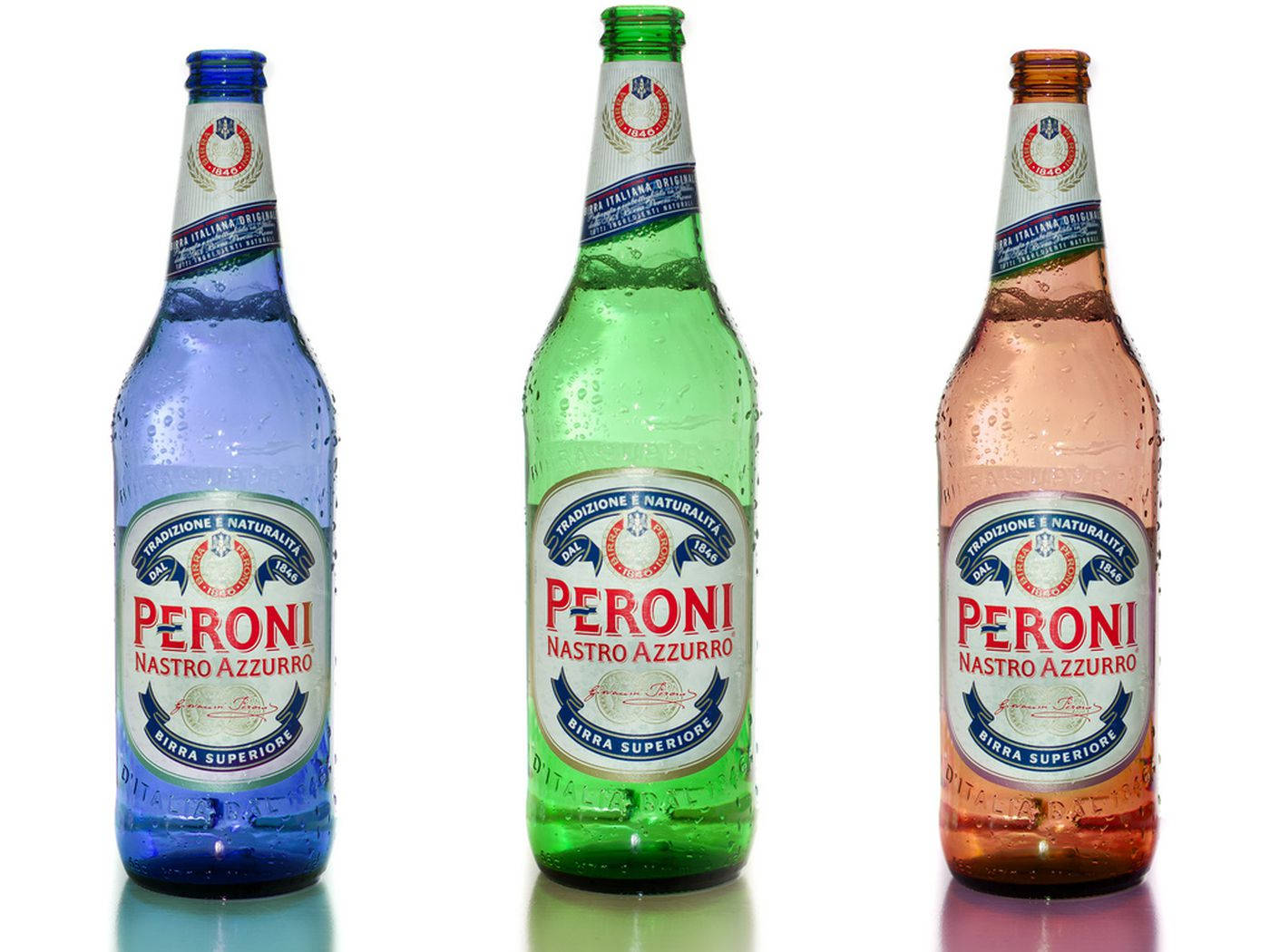 A Diverse Array Of Peroni Beer Bottles Background