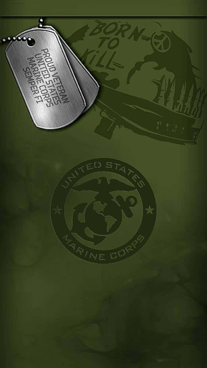 A Dog Tag With The Words Born To Kill Background