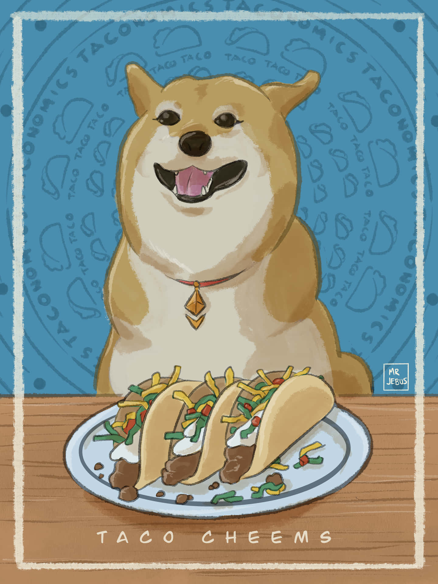 A Dog With Tacos On A Plate Background