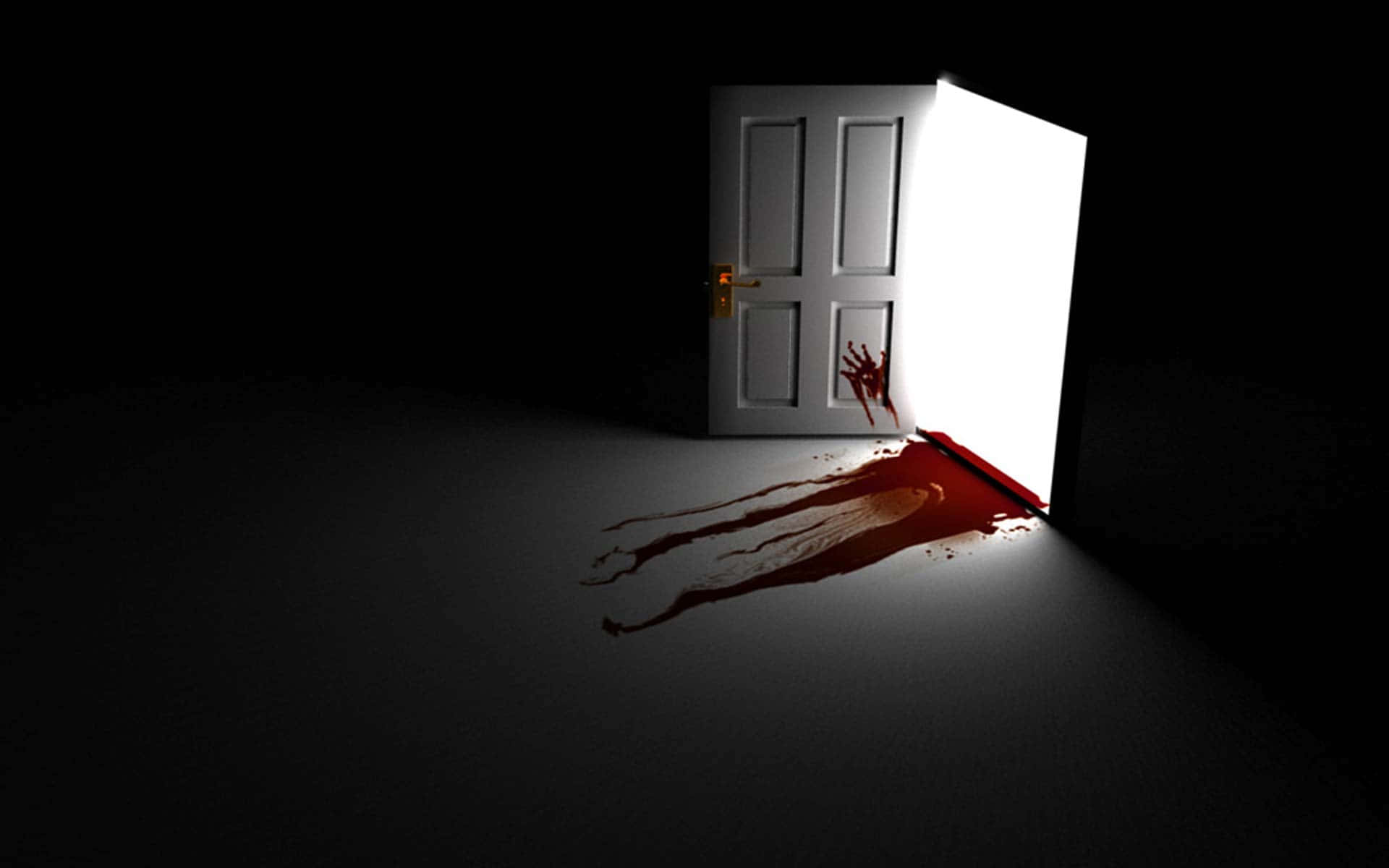 A Door With Blood Dripping Out Of It