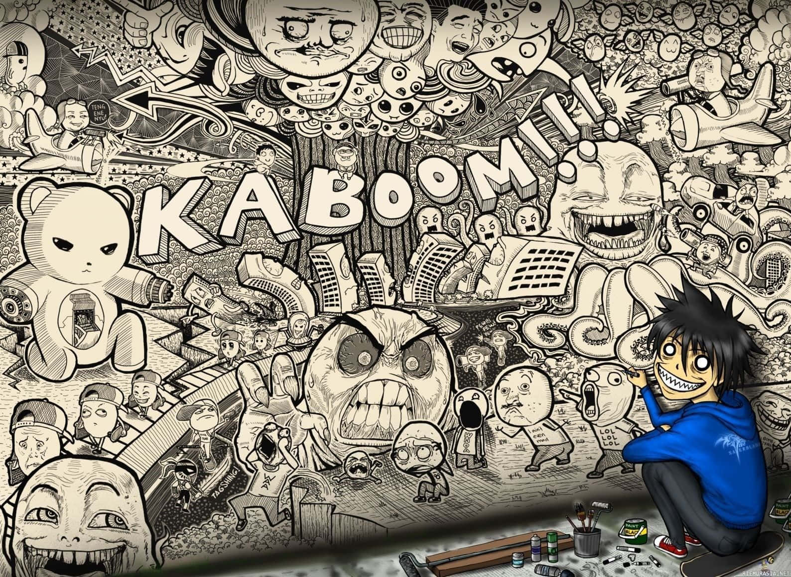 A Dope Graffiti Mural Ablaze With Color Background