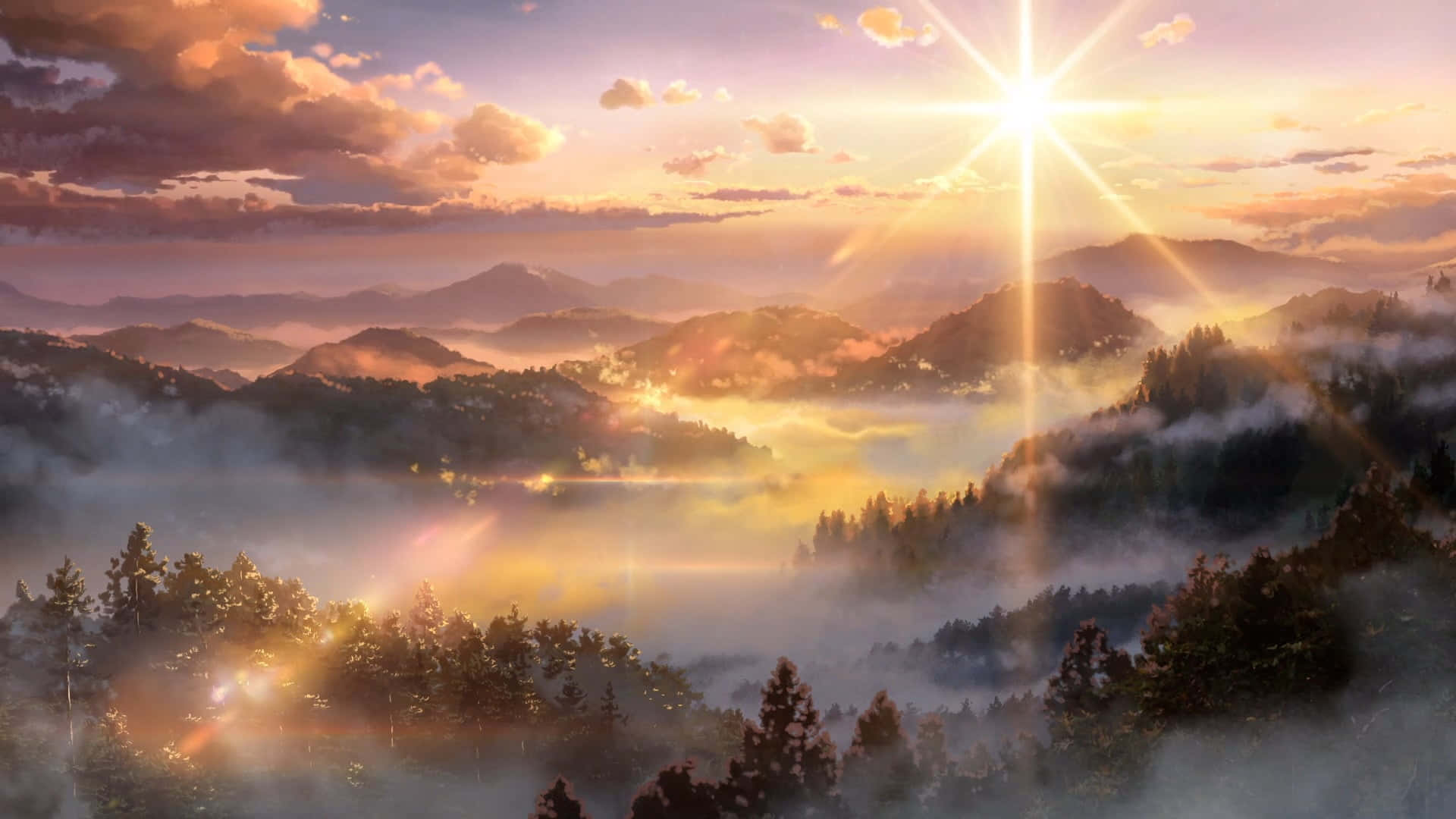 A Dramatic Mountain Sunset