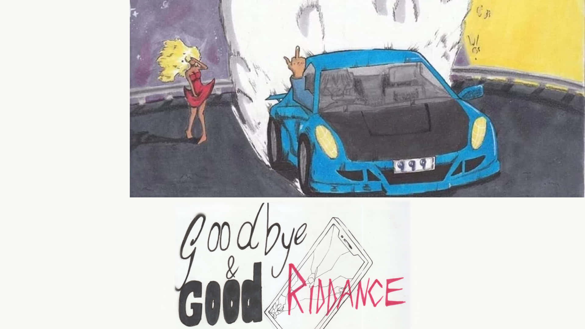 A Drawing Of A Car With The Words Goo Goo Rin Background