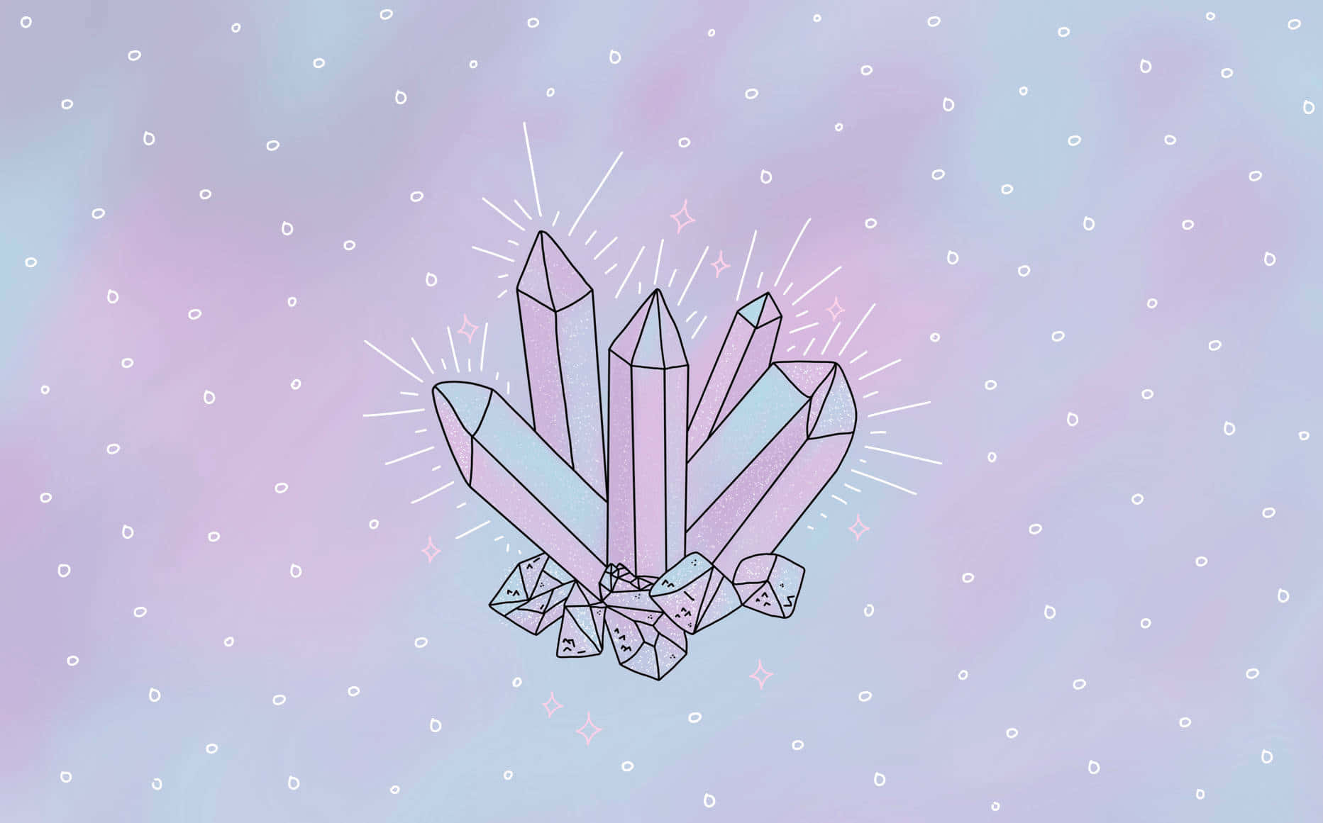 A Drawing Of A Crystal With A Pink Background Background