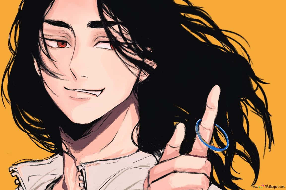 A Drawing Of A Girl With Long Hair And A Ring On Her Finger Background