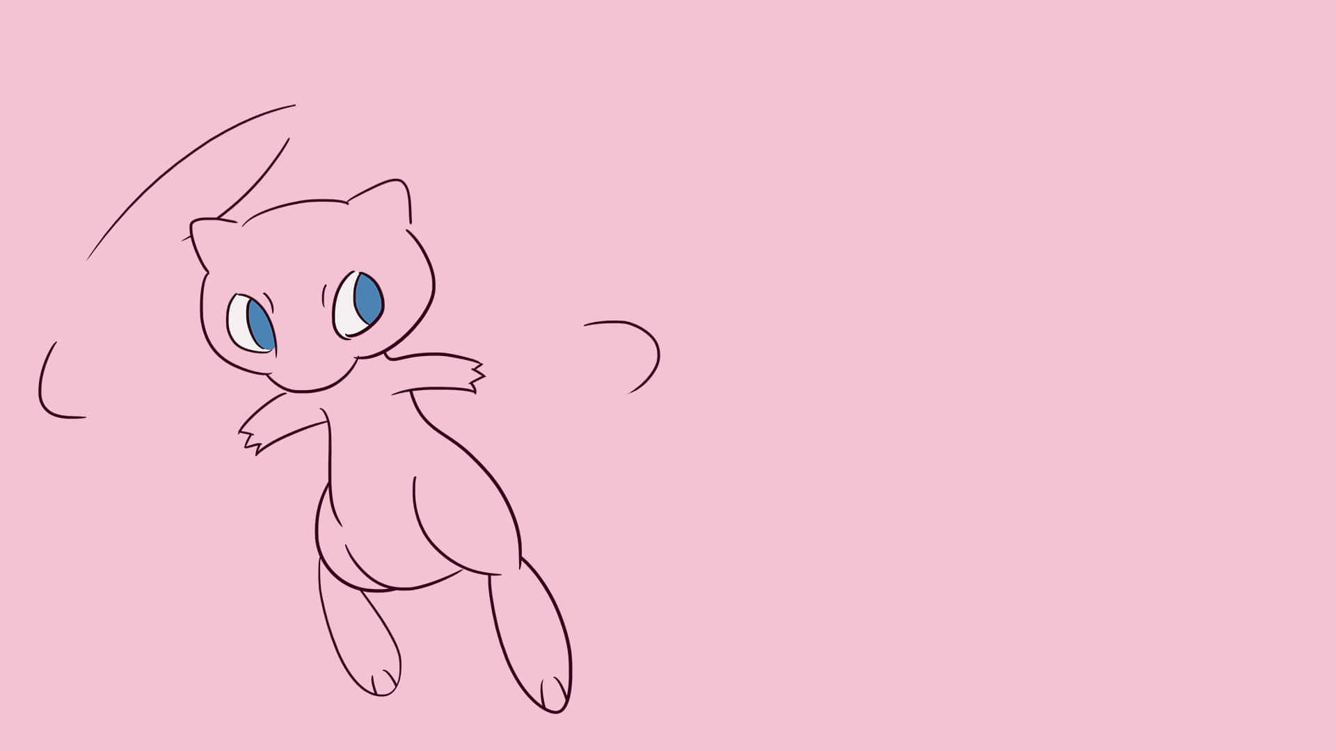 A Drawing Of A Pink Cat Flying In The Air Background