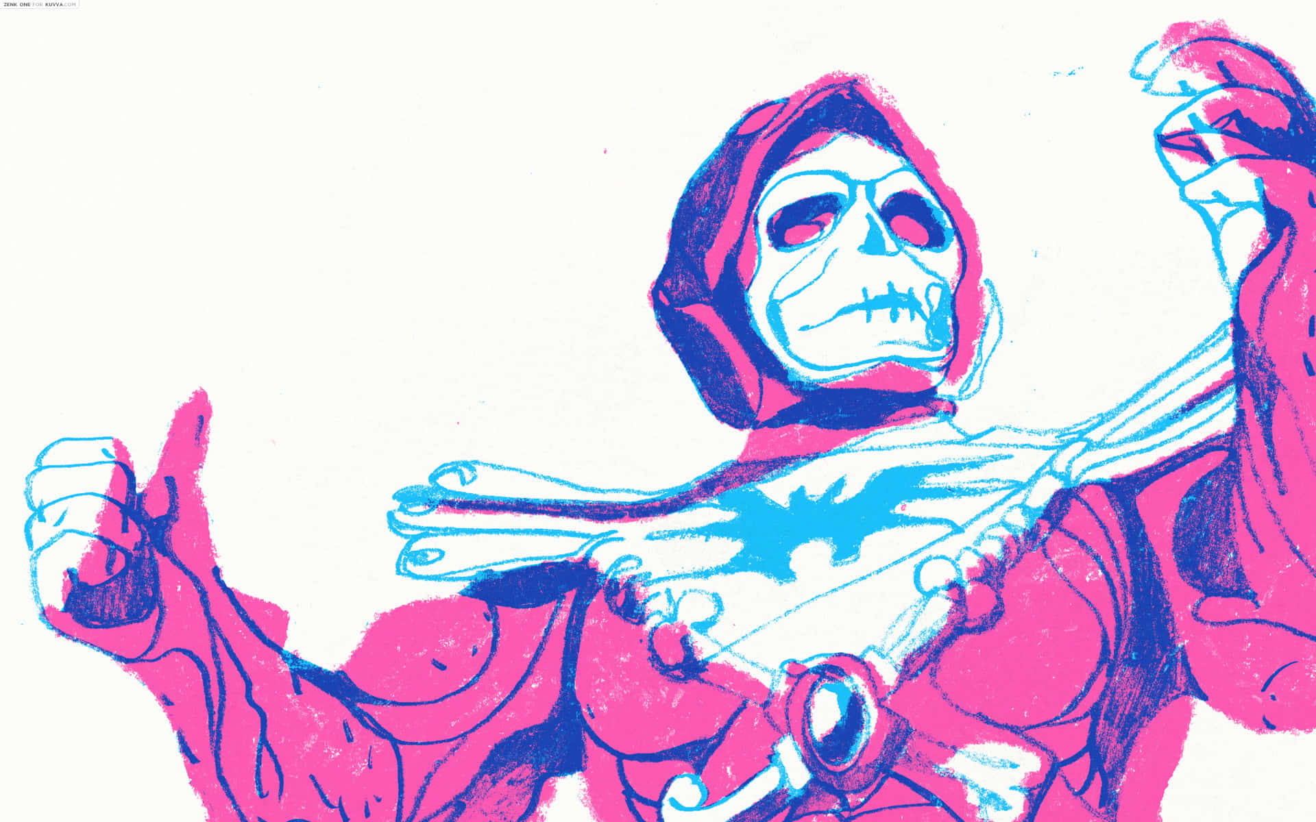 A Drawing Of A Skeleton Holding A Sword Background