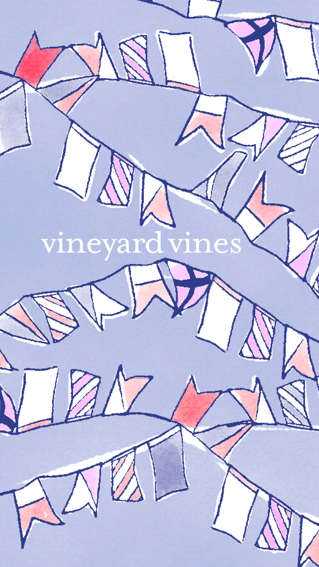 A Drawing Of Flags With The Words Vineyard Vines