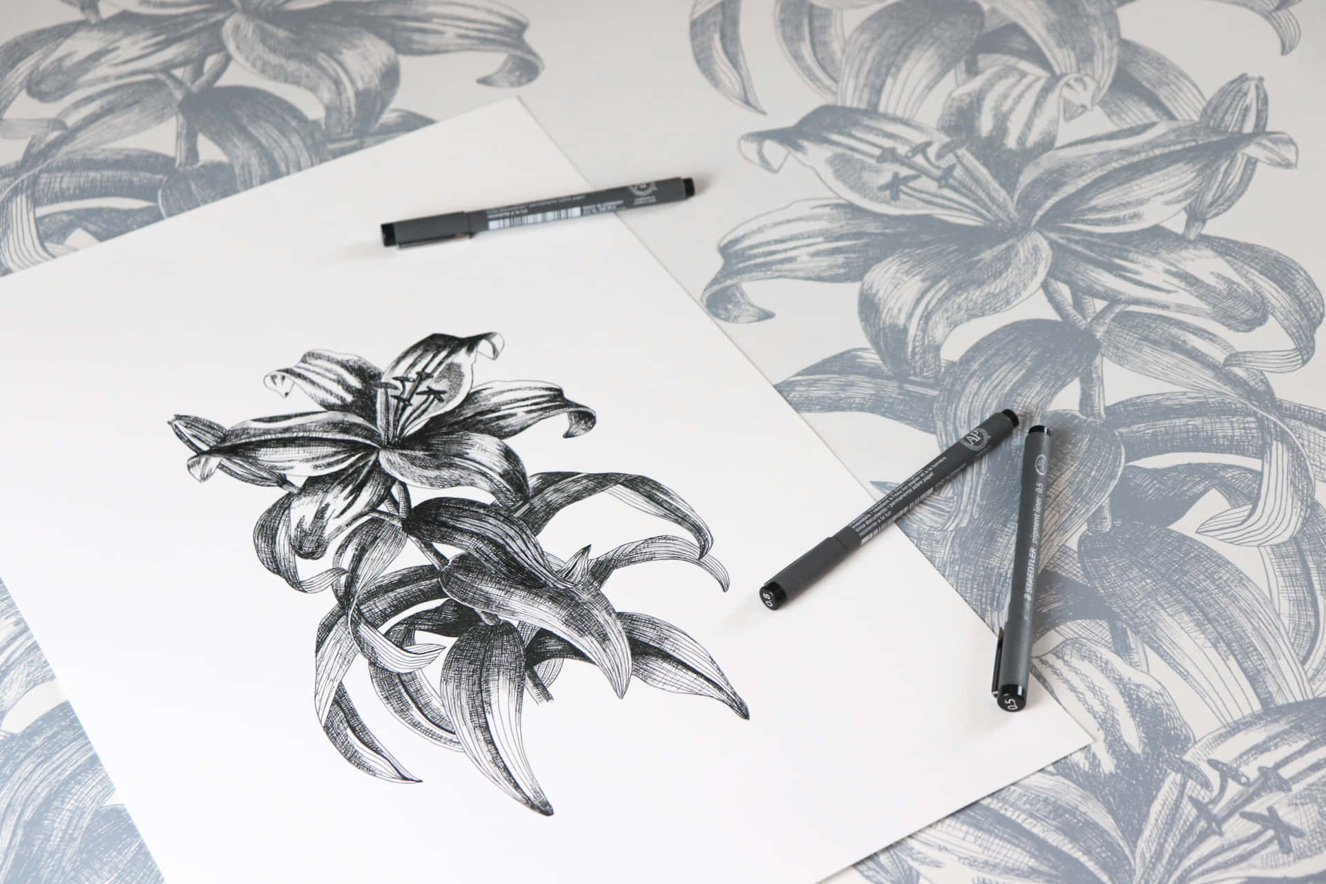 A Drawing Using An Indelible Pen Background