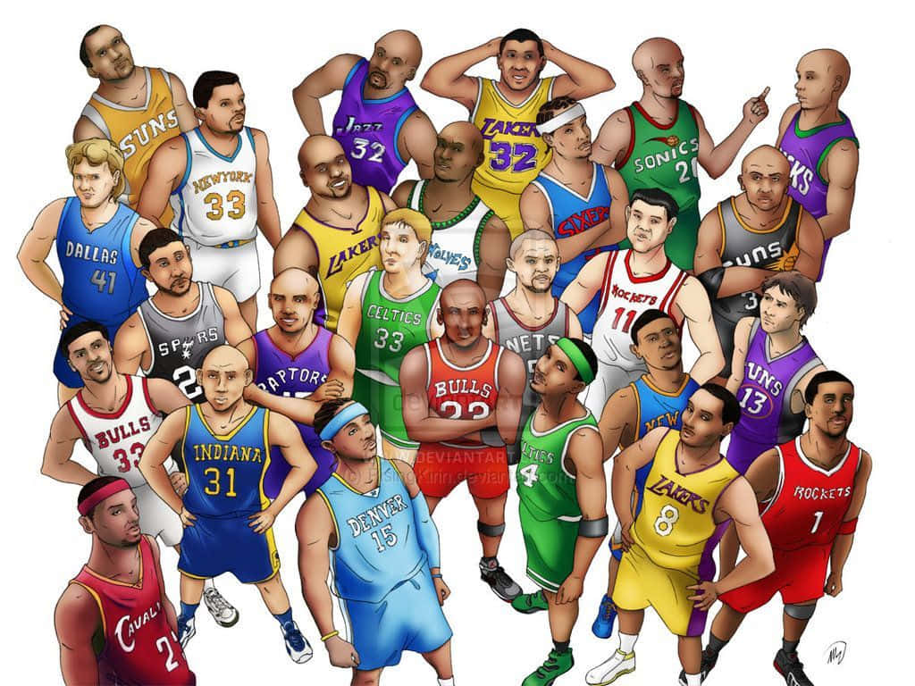 A Dream Team Of Nba Players Background