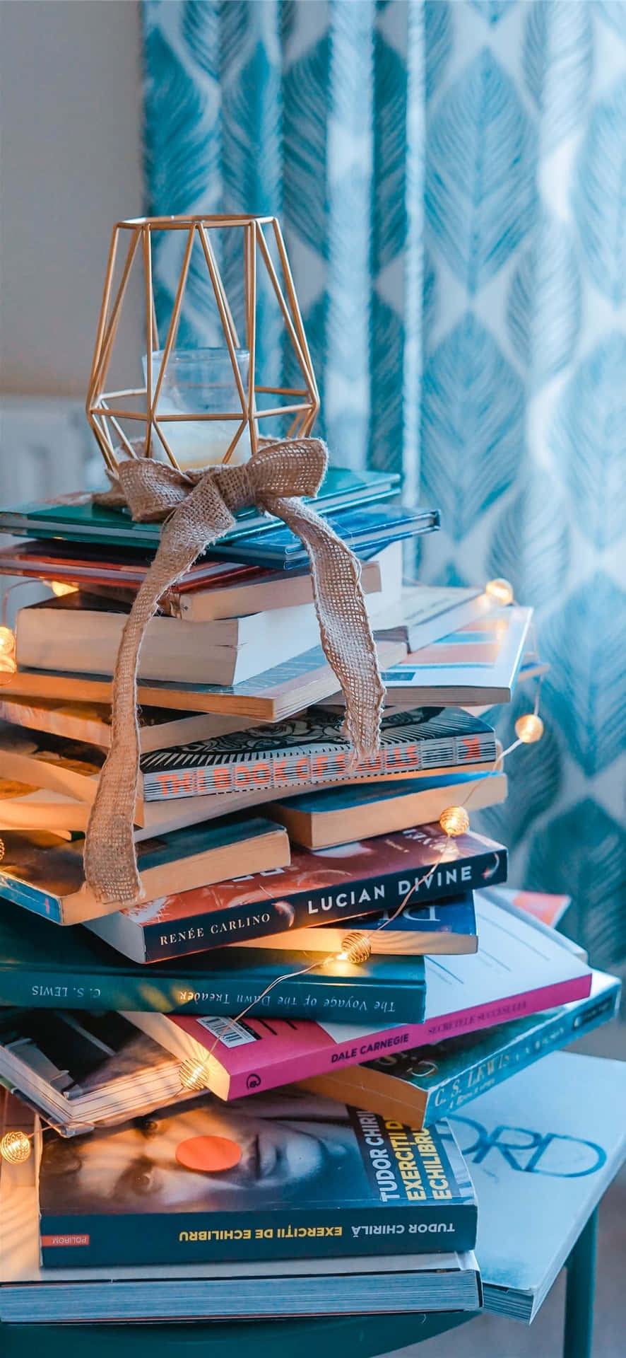 A Dreamy And Refreshing Set-up Of Books And Iphone