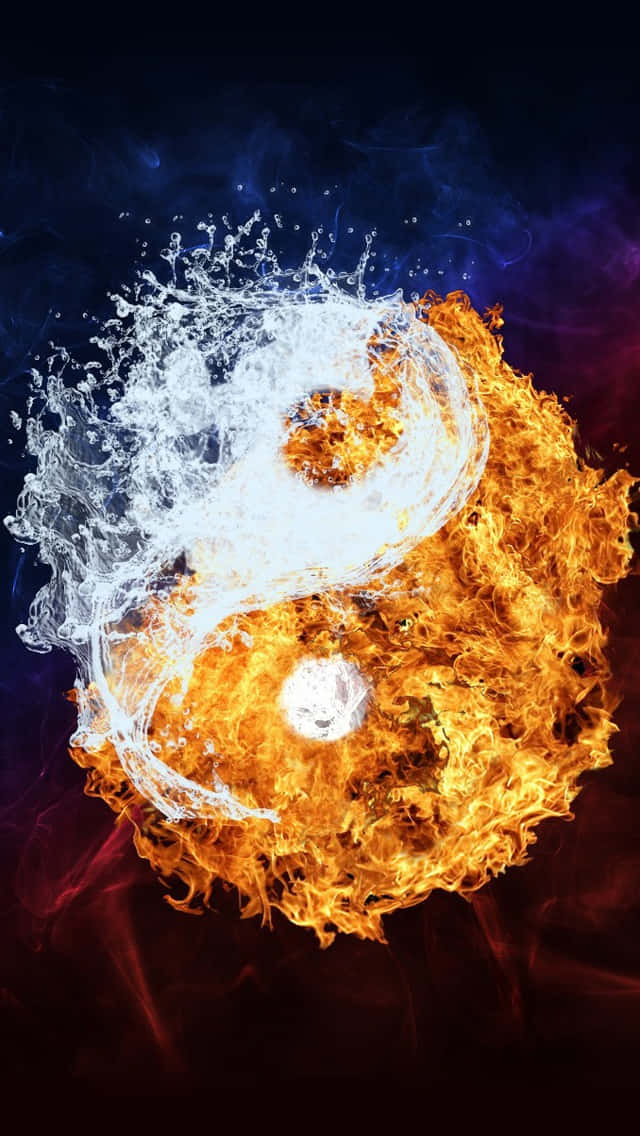 A Duel Between Fire And Water Background