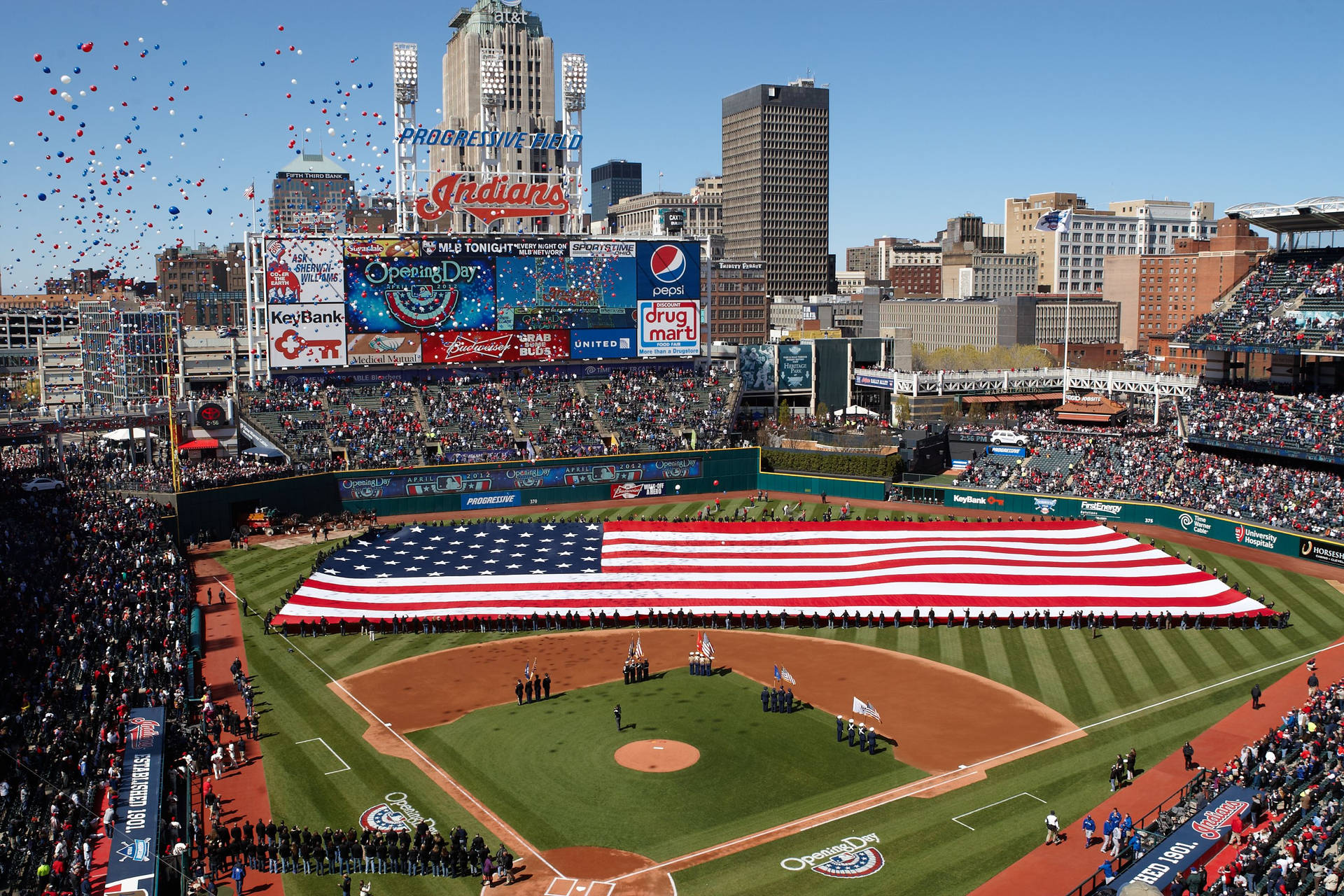 A Dynamic Capture Of Progressive Field, Home Of The Cleveland Indians Background
