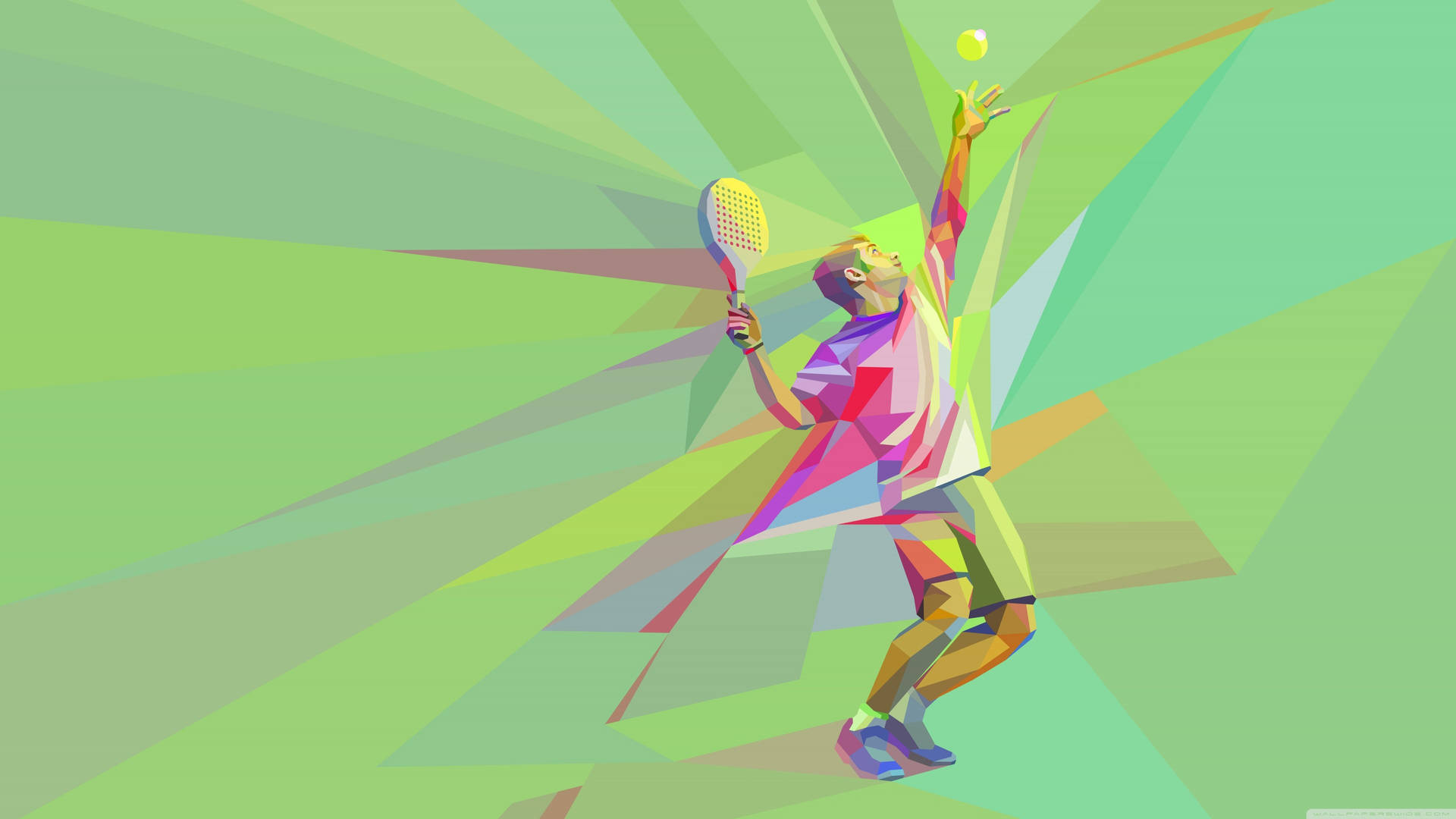 A Dynamic Illustration Of A Tennis Player In Action Background